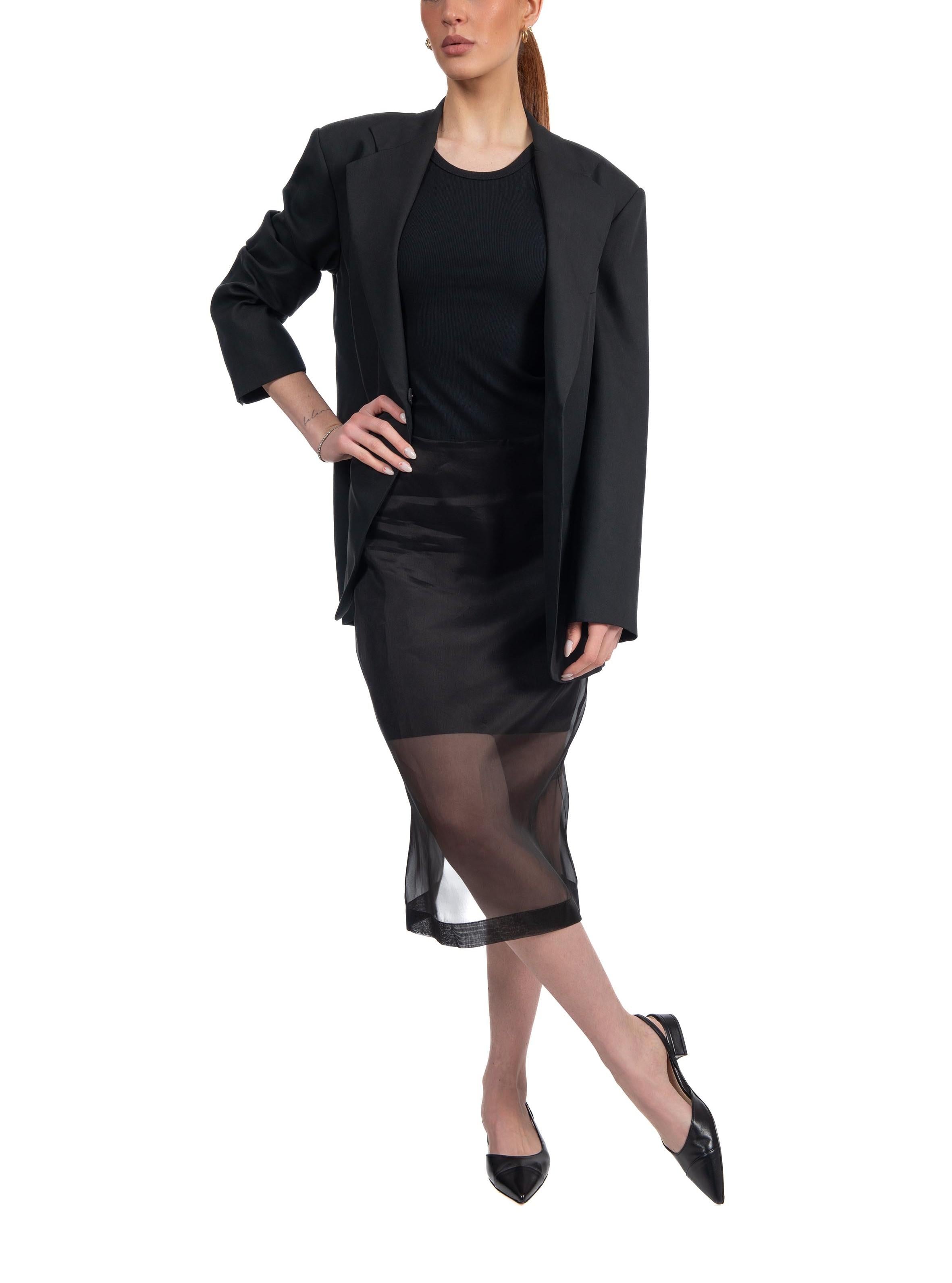 Gonna in organza di seta nera 40704 40704 NERO FEDERICA TOSI