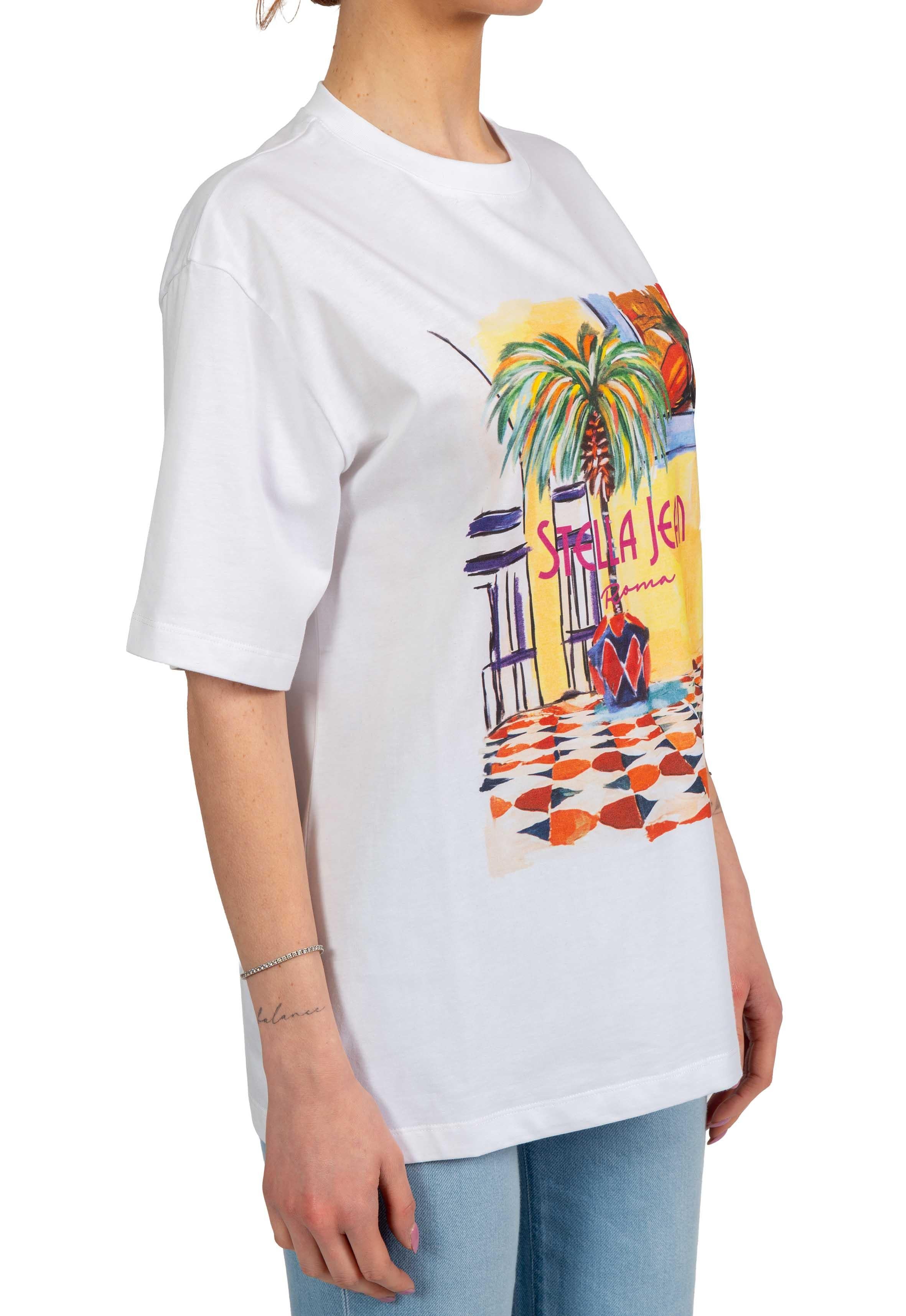 T-shirt stampa Stella Jean JT452 BIANCO STELLA JEAN