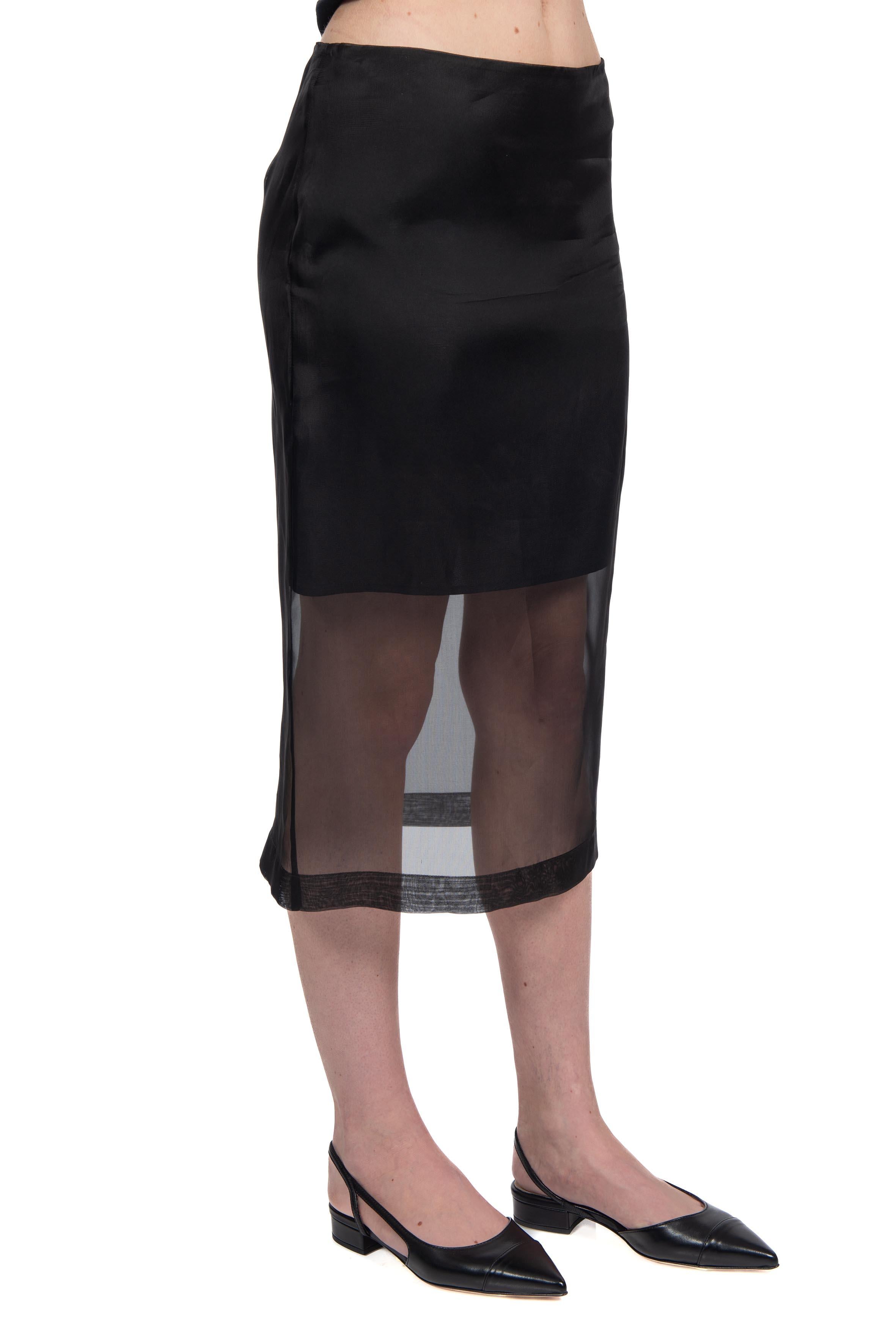 Gonna in organza di seta nera 40704 40704 NERO FEDERICA TOSI