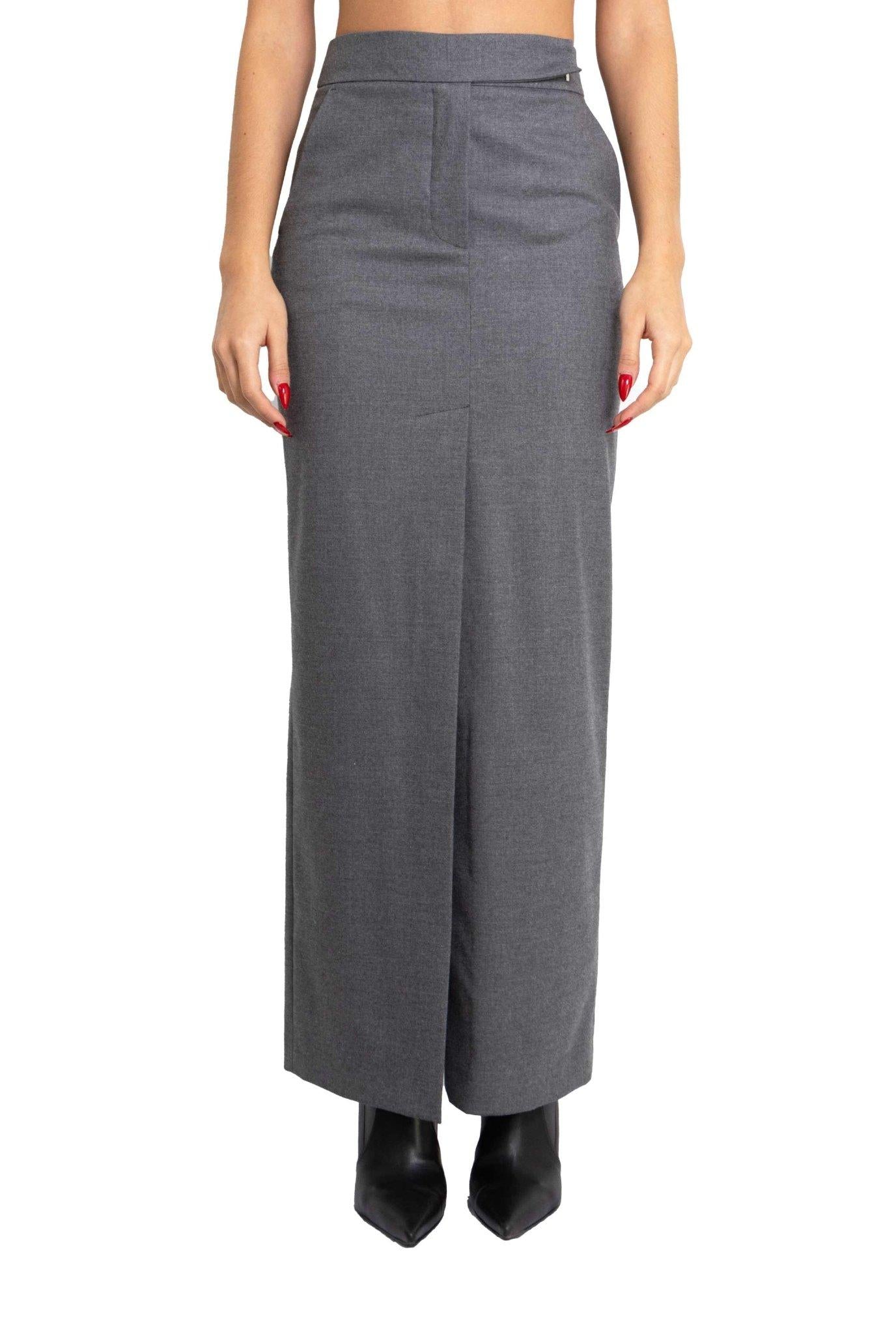 Gonna lunga grigia con spacco centrale 4238 4178 G ALICE MILLER