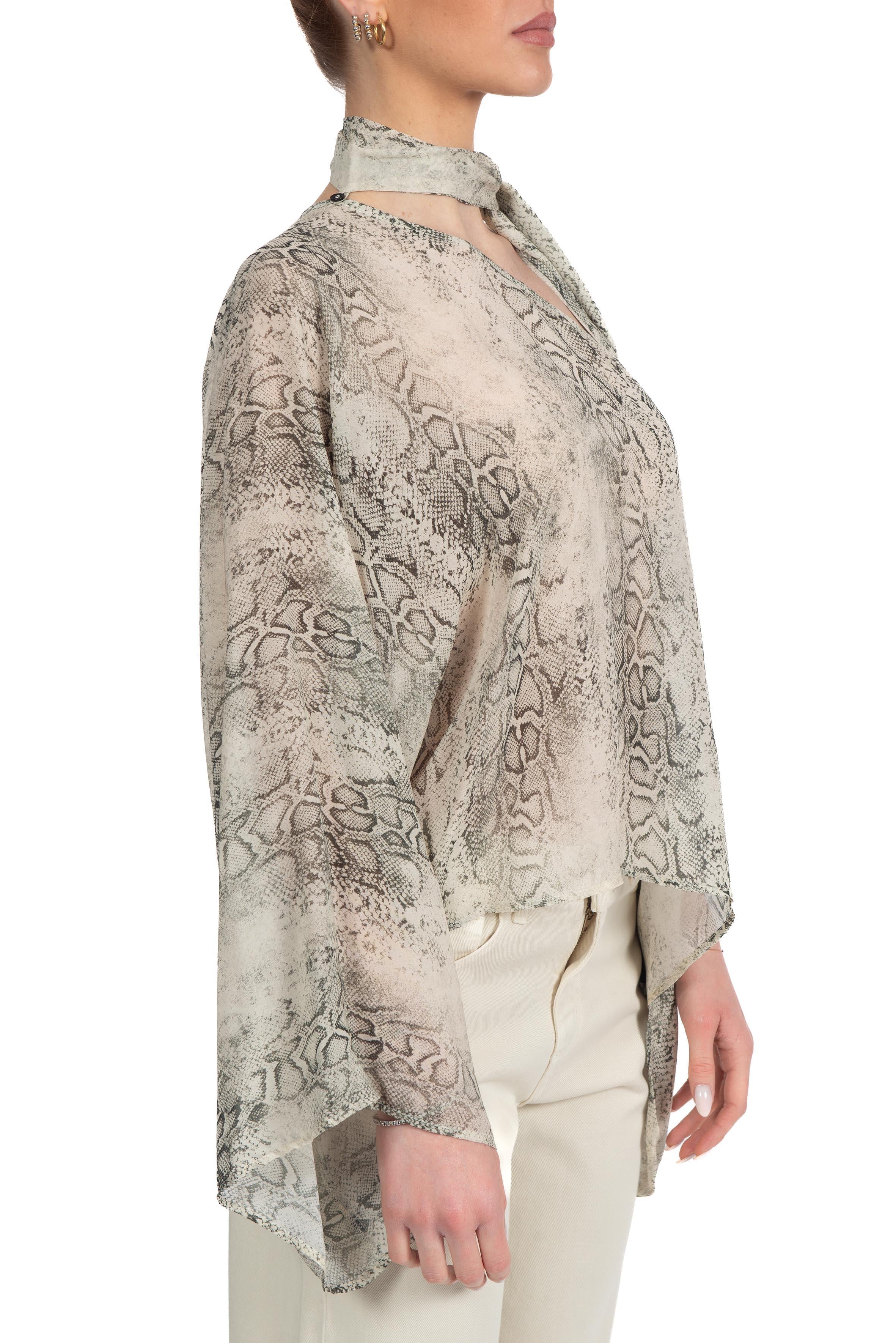 Blusa monospalla pitone 41106 41106 SABBIA FEDERICA TOSI