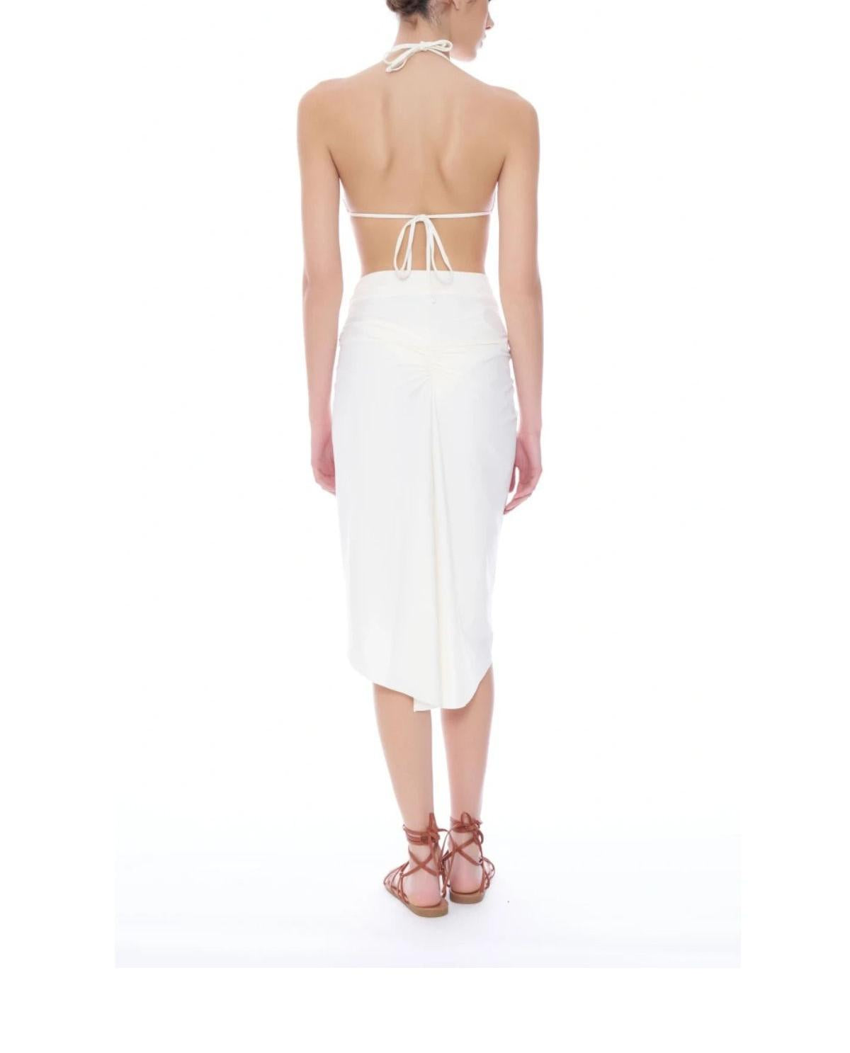 Gonna pareo con spacco e nodo laterale V6052D LINO MIss bikini