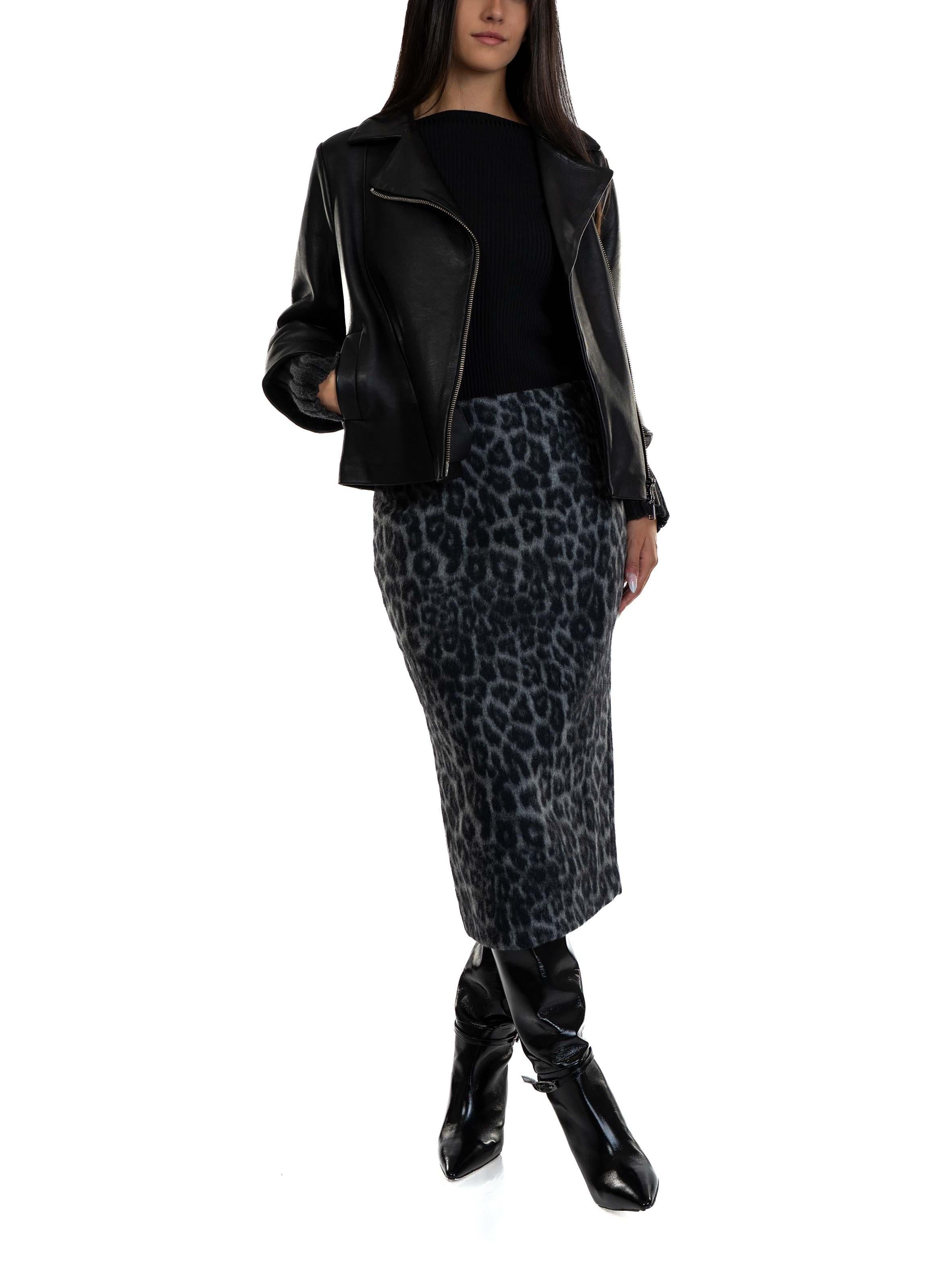 Spotted Lounguette Skirt 30707 BLACK/GREY FEDERICA TOSI