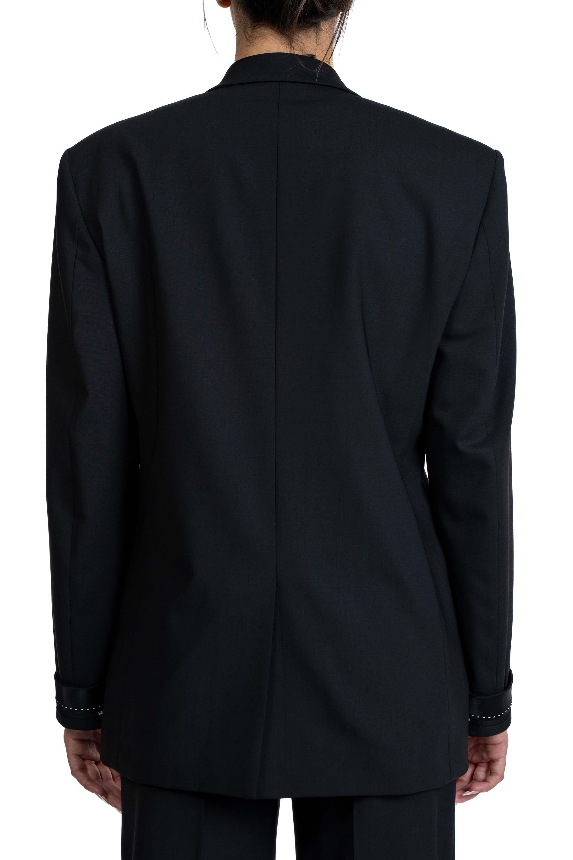 Giacca monopetto nero con risvolto maniche 3941 MDG09 BLACK MSGM