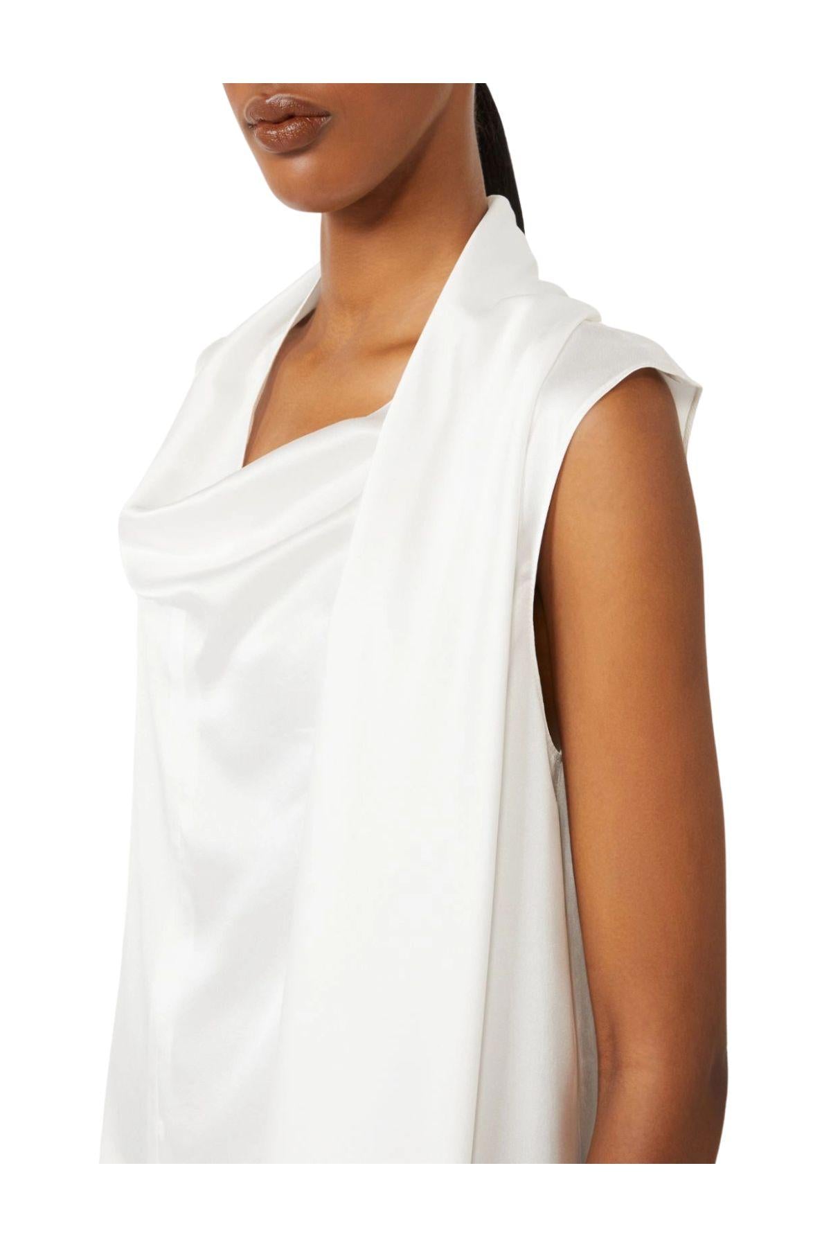 Top in raso di seta bianco DRY 001 MAX MARA