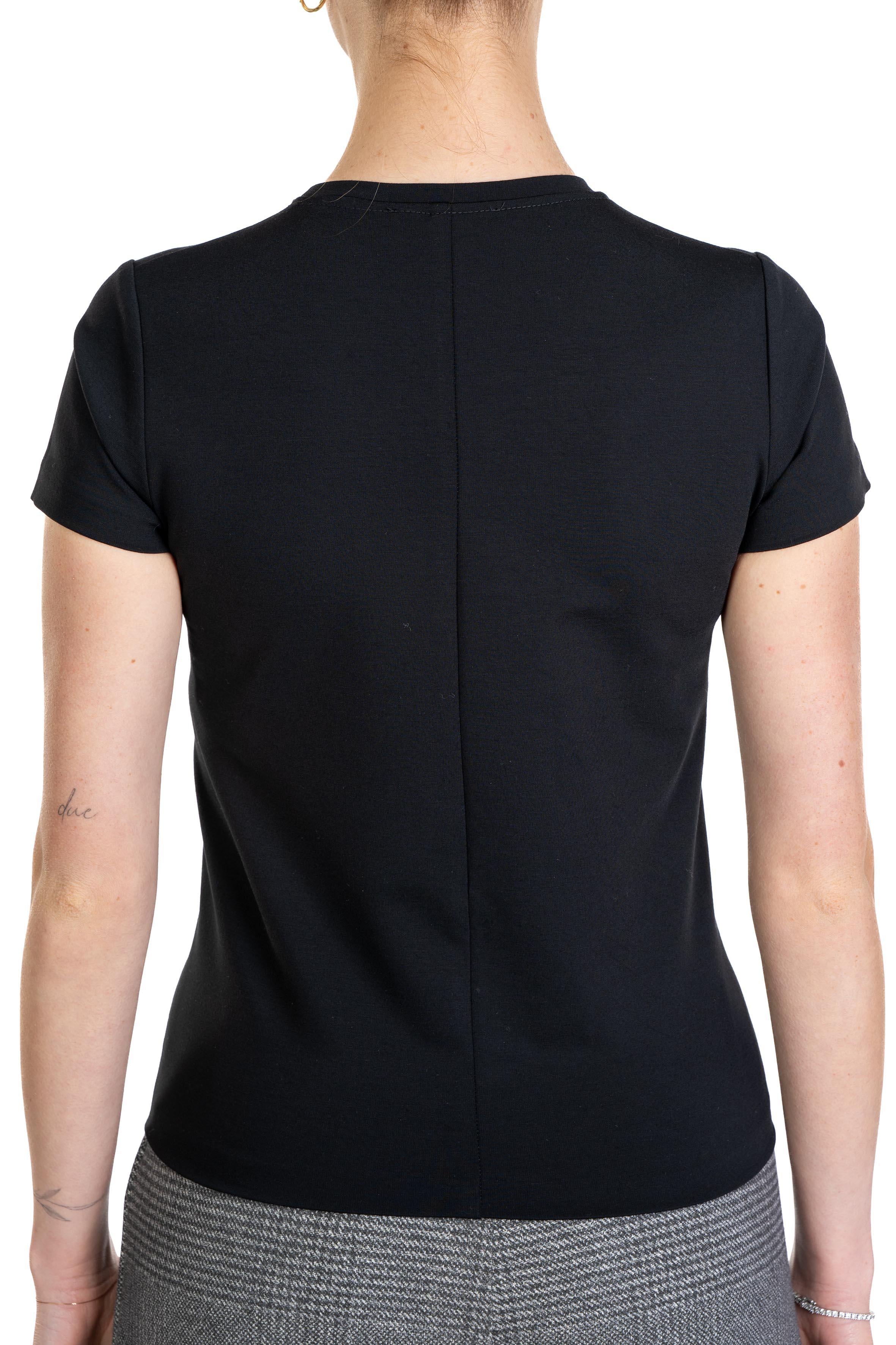 T-shirt nera in tessuto tecnico. 4631 4376 NERO ALICE MILLER