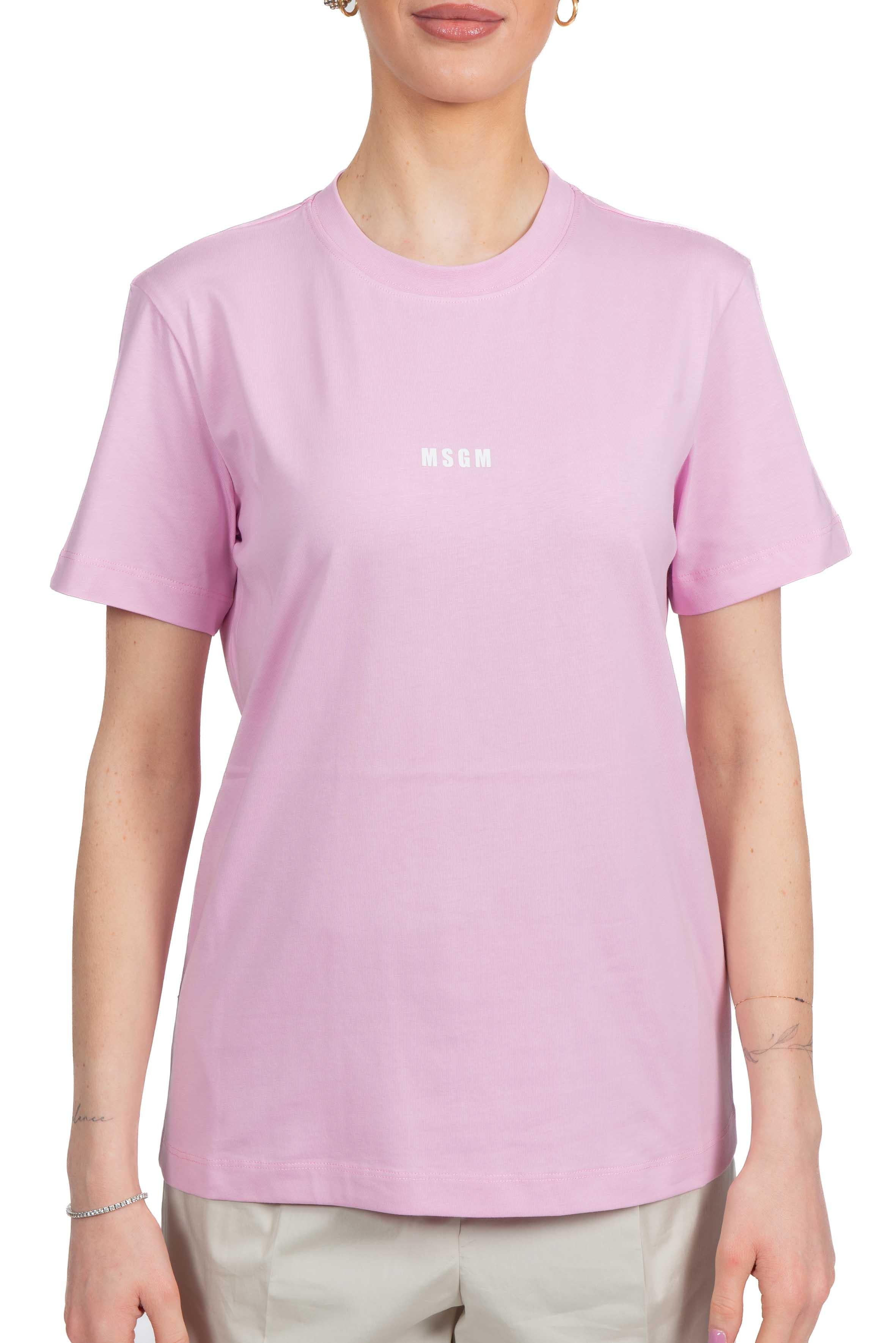 T-shirt logo MSGM rosa 2000MDM500 PINK MSGM