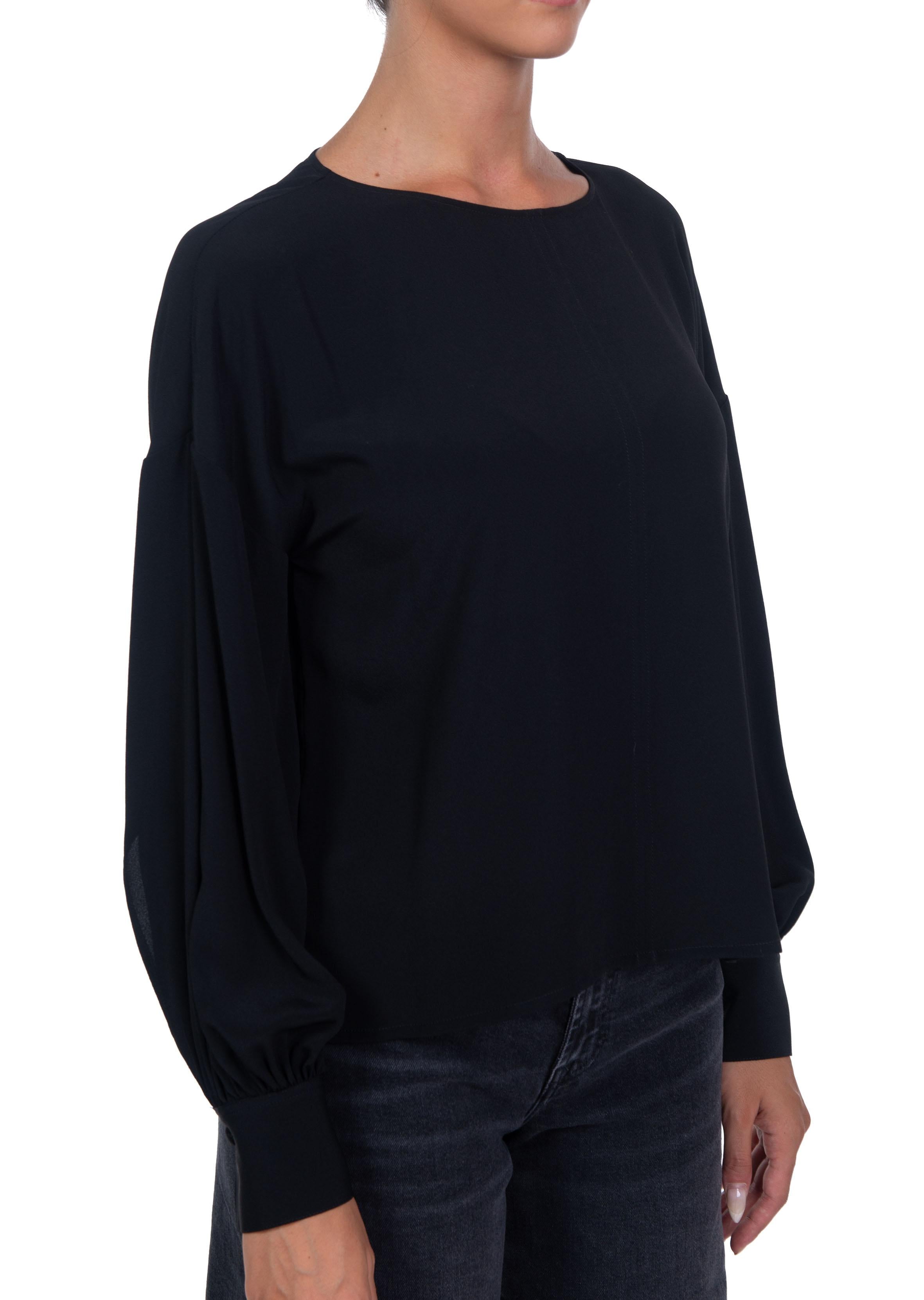 Blusa in misto seta nero J4052000 N JUCCA