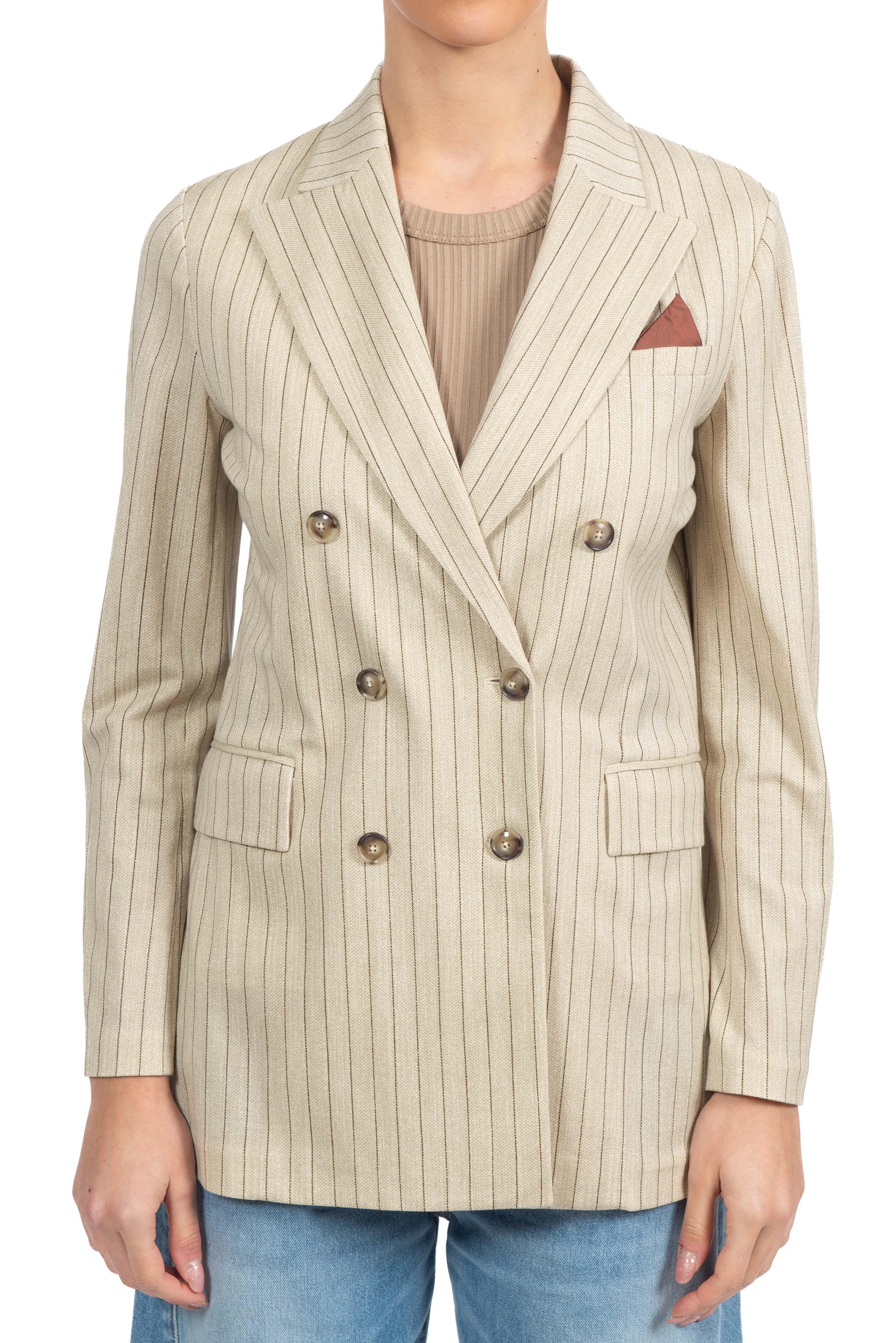 Giacca d/petto breasted gessato Circolo1901 FD3920 CORN CIRCOLO