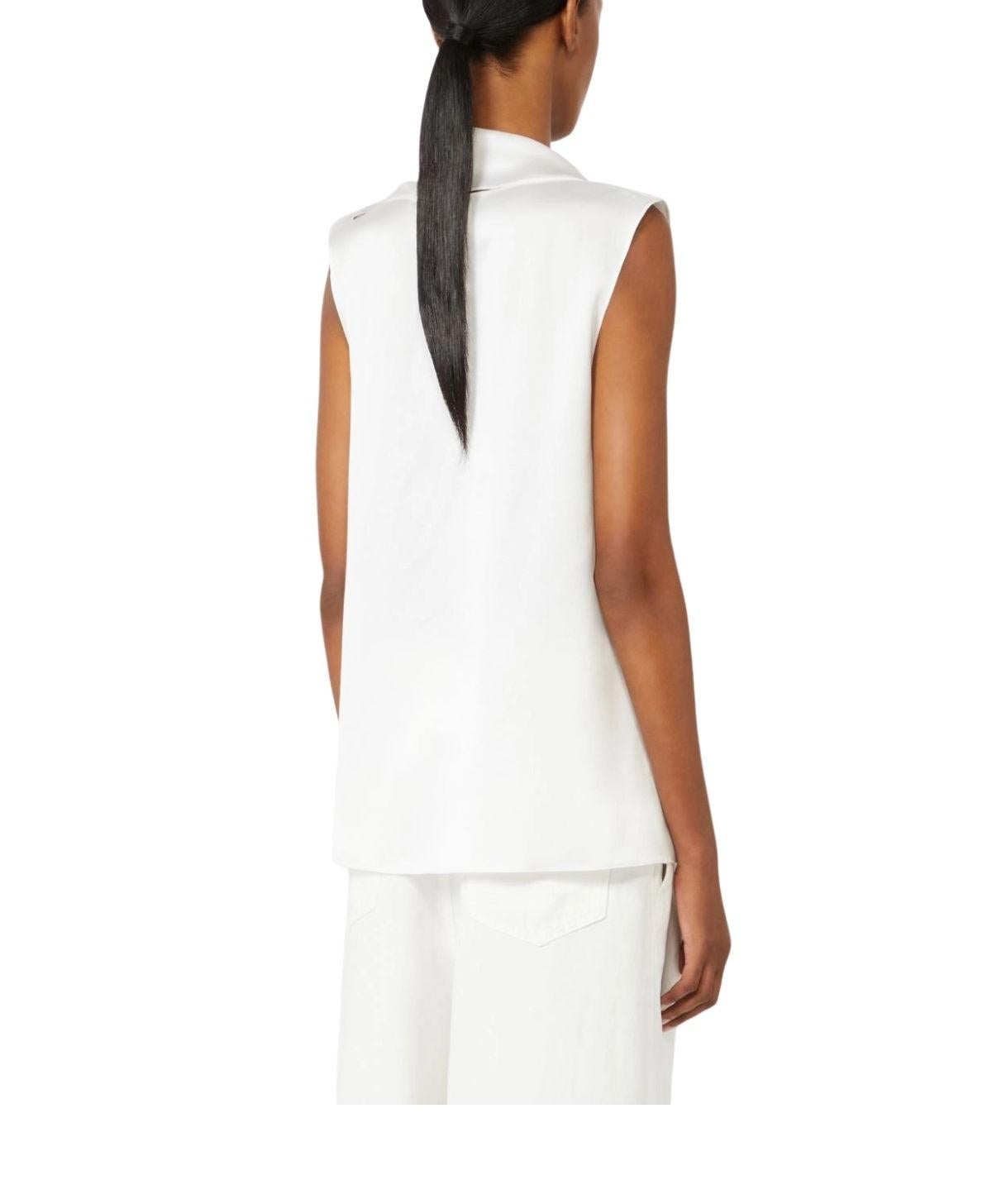 Top in raso di seta bianco DRY 001 MAX MARA
