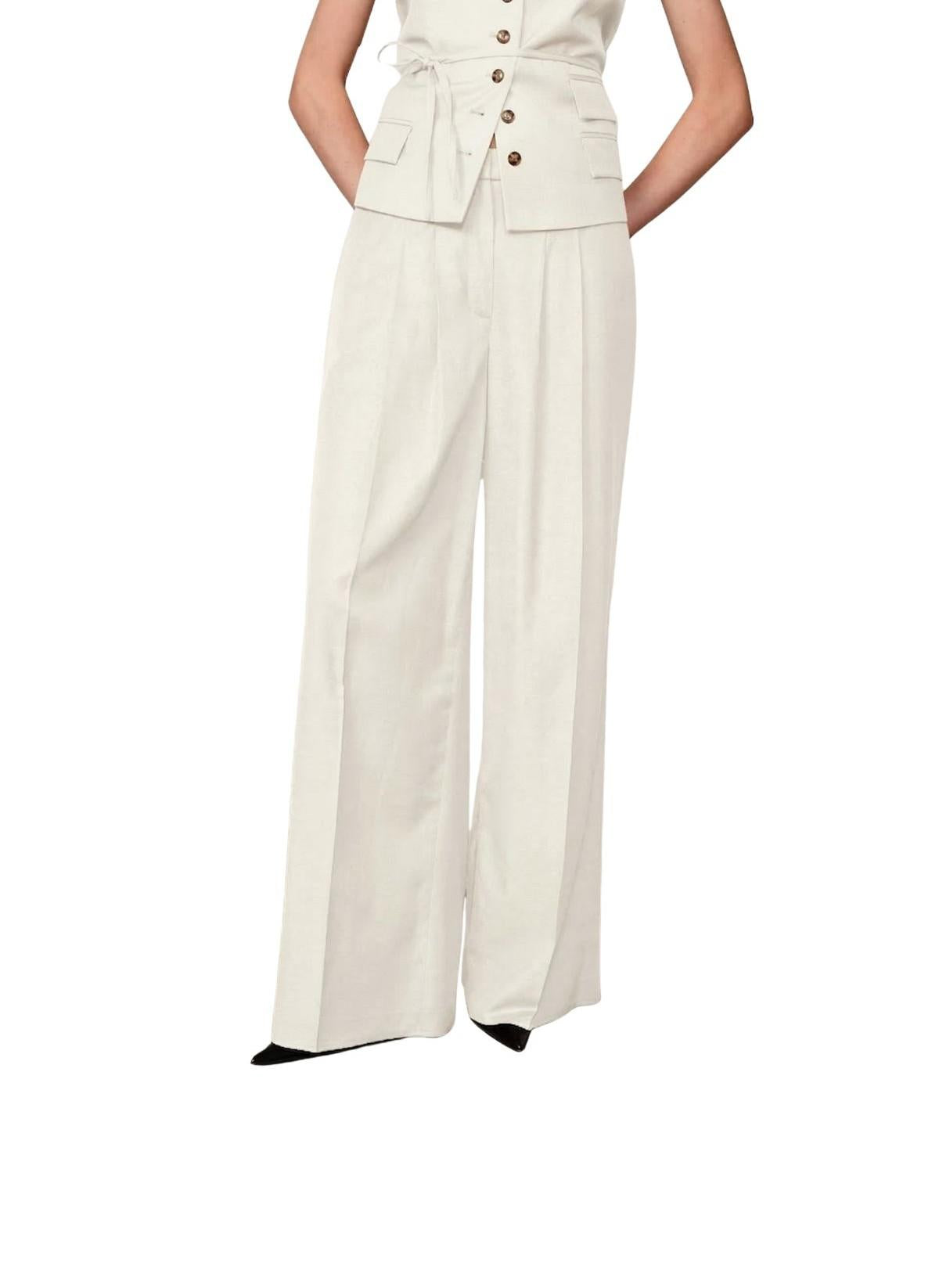 Pantaloni palazzo Lotus bianchi LOTUS WHITE HERSKIND