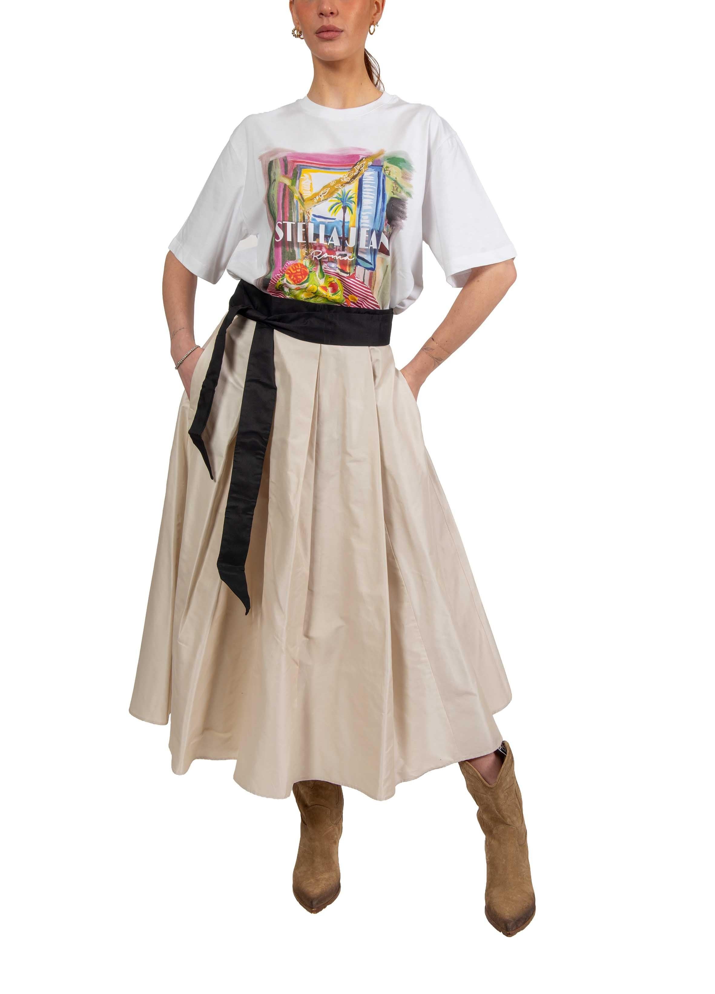 T-shirt stampa Stella Jean JT448 BIANCO STELLA JEAN