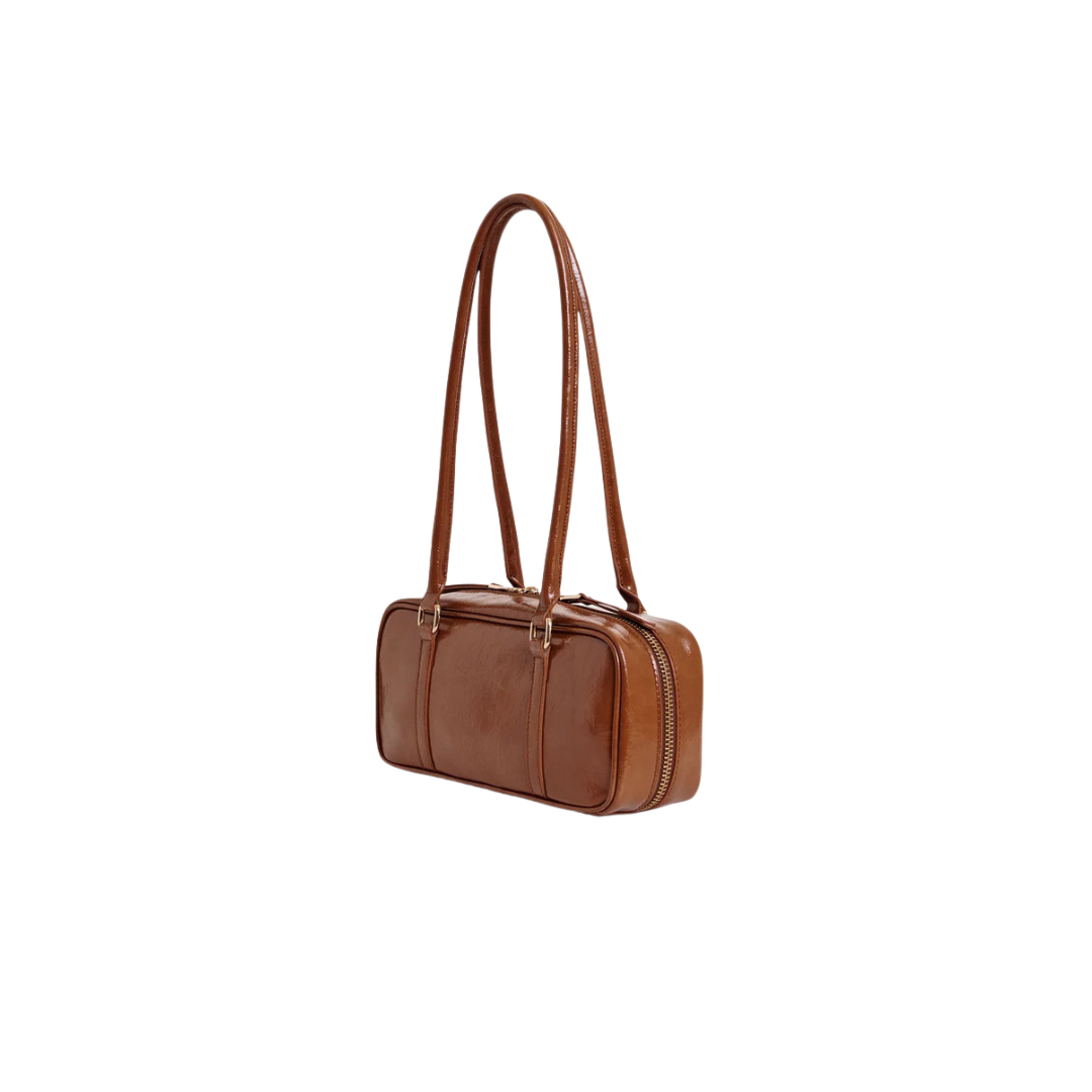 Borsa baguette a tracolla lucida cuoio IZODIAC CINNAMON ESSENTIEL ANTWERP