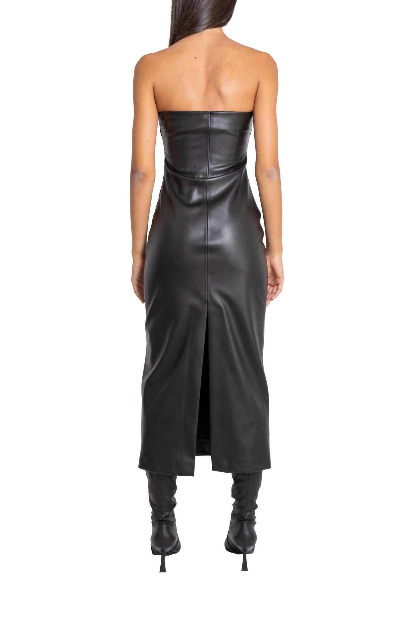 Abito midi in ecopelle nera 3985 3044 N ALICE MILLER