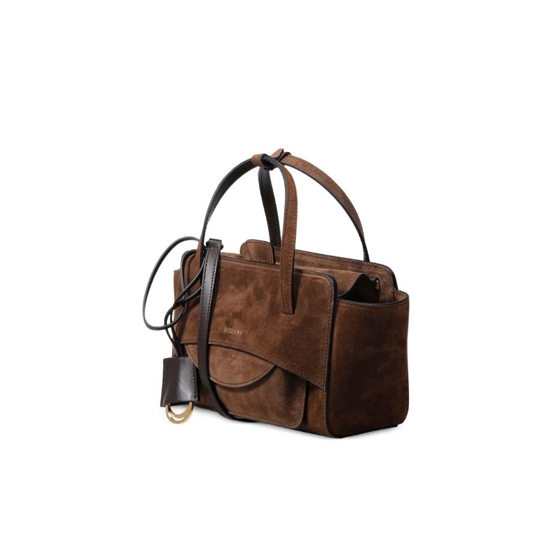 Borsa Flap S suede cioccolato FLAP S SUEDE CHOCOLATE HIDESINS