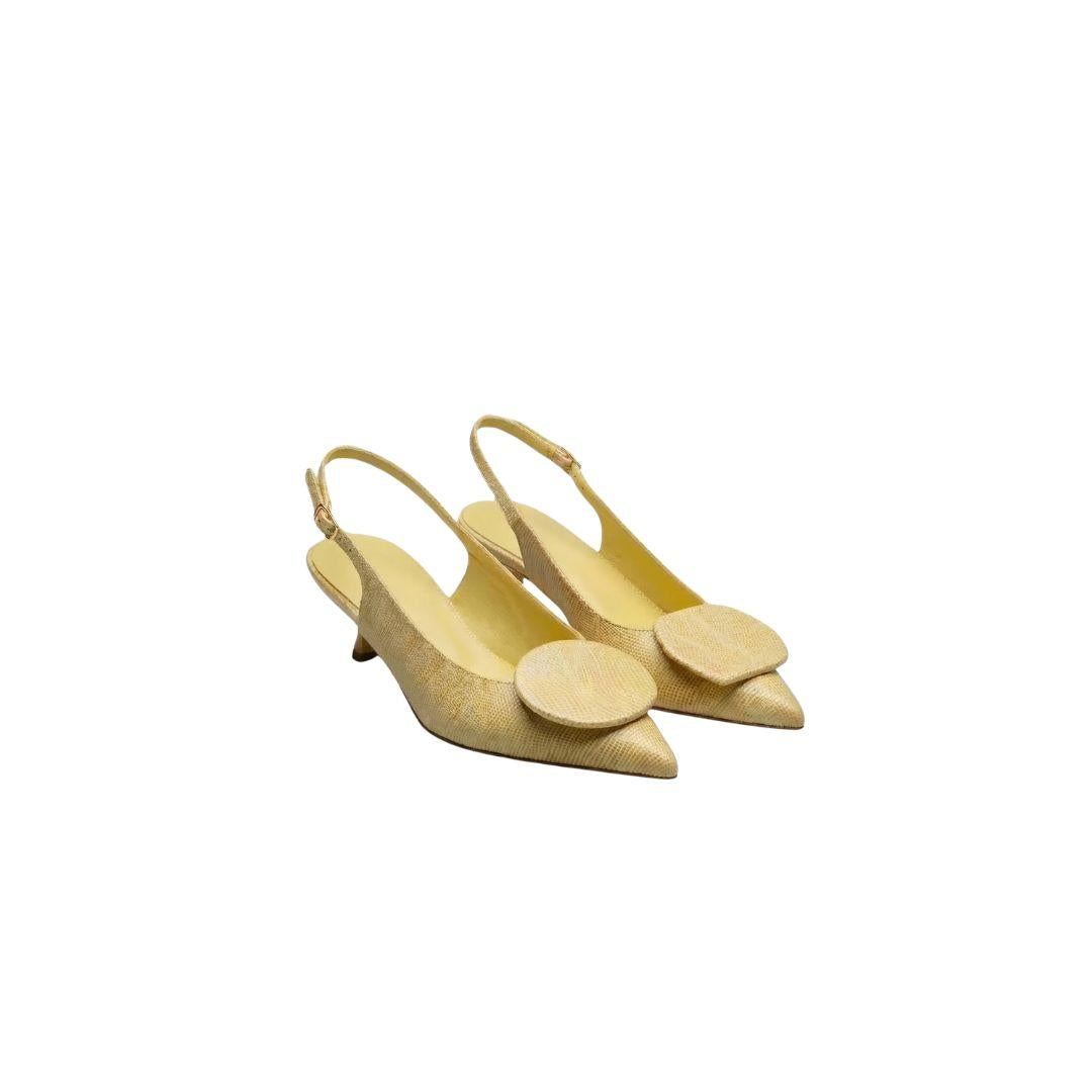 Slingback giallo pastello 506 GIALLO BIANCA DI