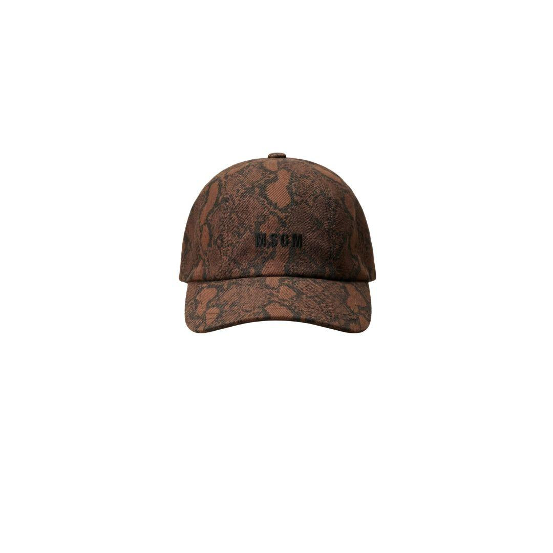 Cappello pitonato 4042MDL01 BROWN MSGM