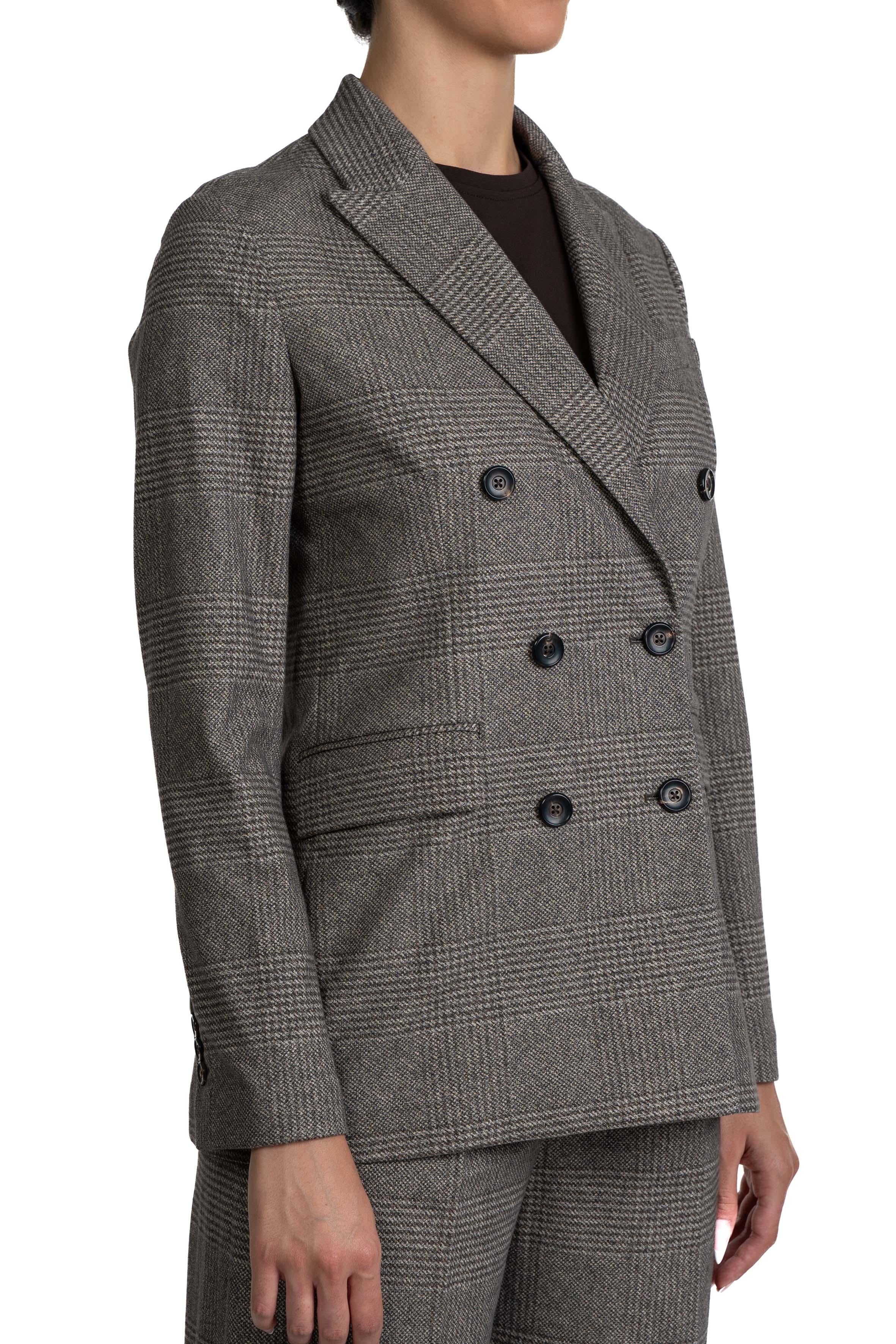 Giacca doppiopetto in check FD3679 CIOCCOLATO CIRCOLO