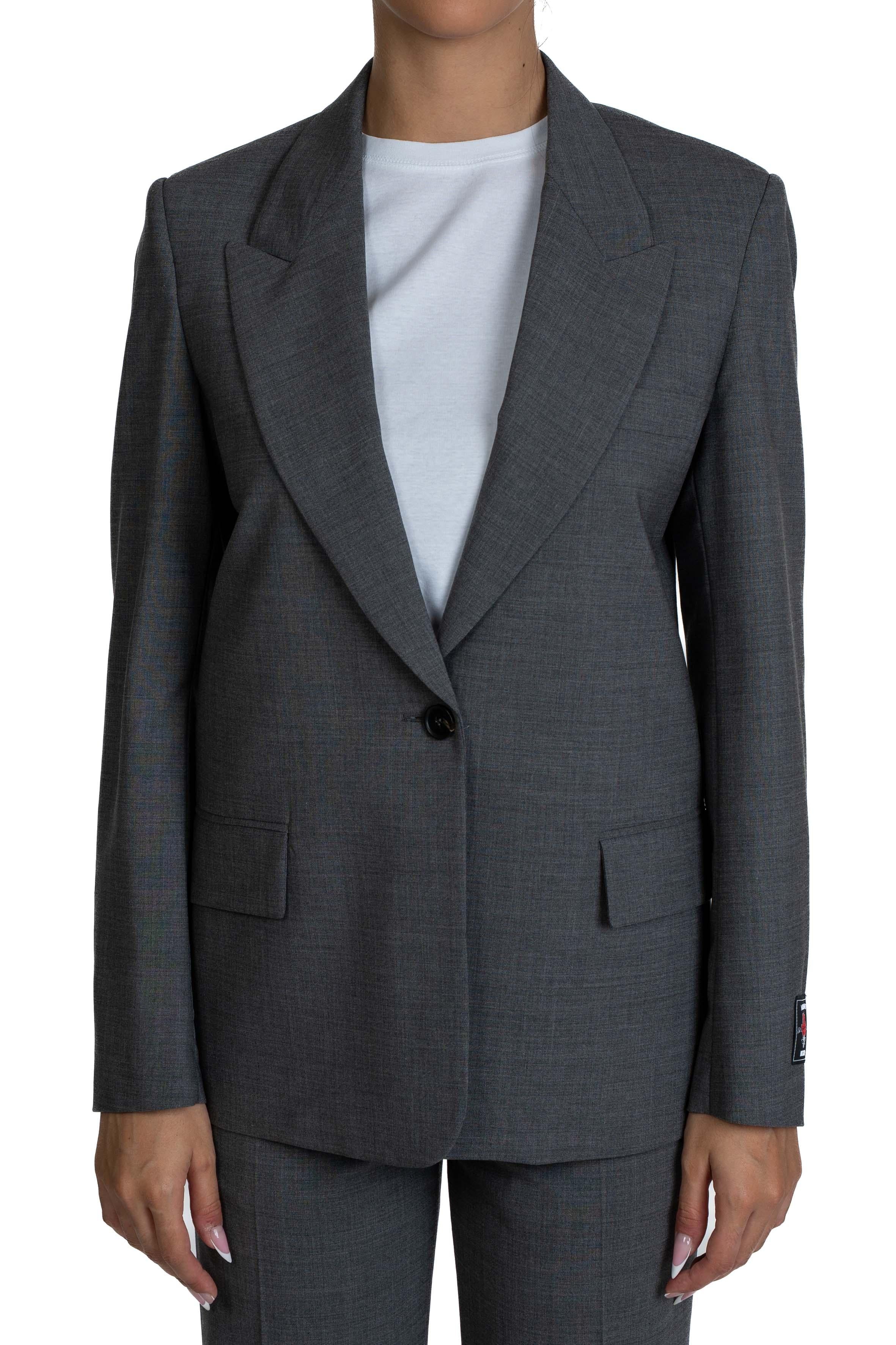 Giacca monopetto grigia mdg23 3941MDG23 GREY MSGM