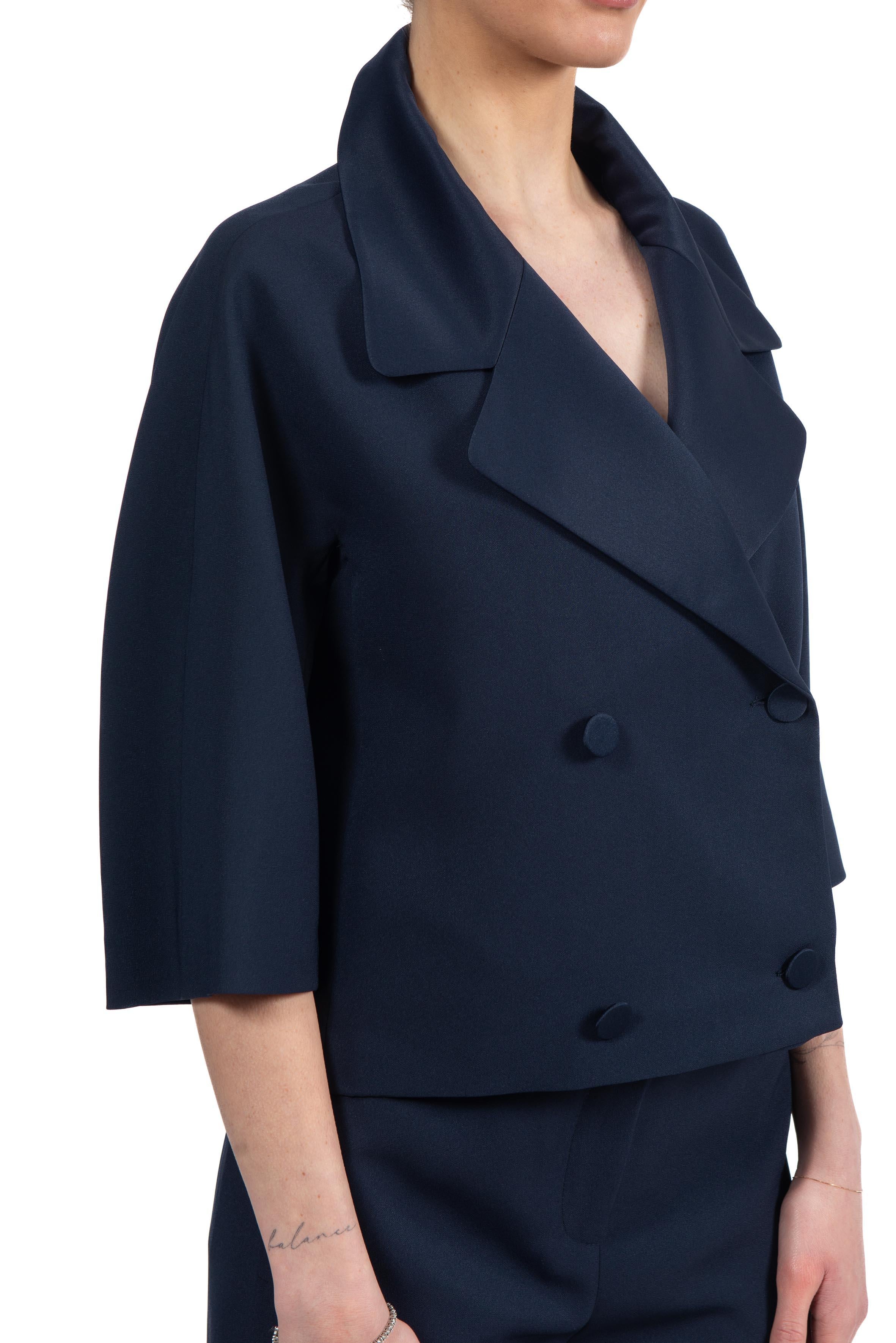 giacca doppio petto rever raso 4369 4258 NAVY ALICE MILLER