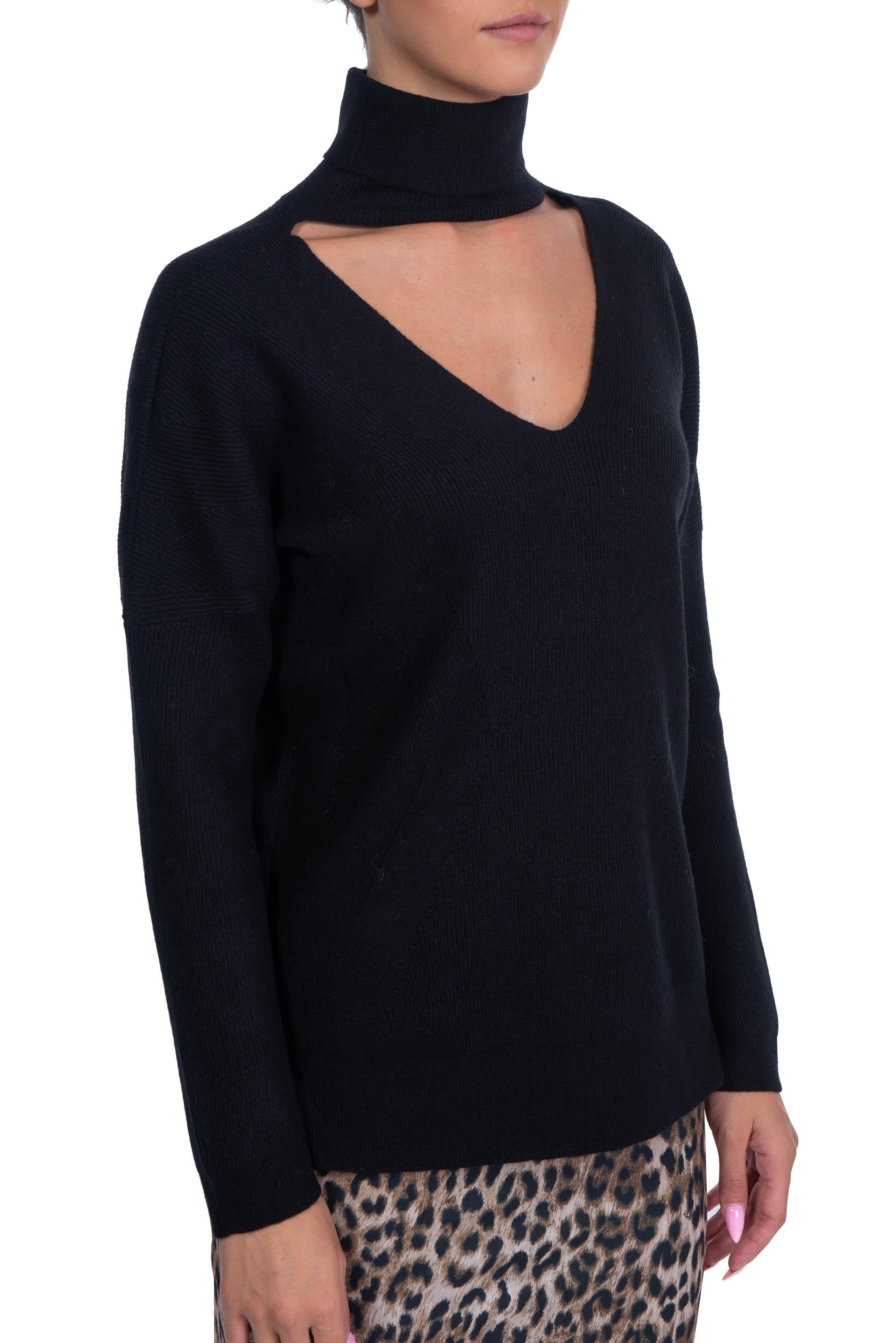 Maglia collo alto nera 59203 N D.EXTERIOR