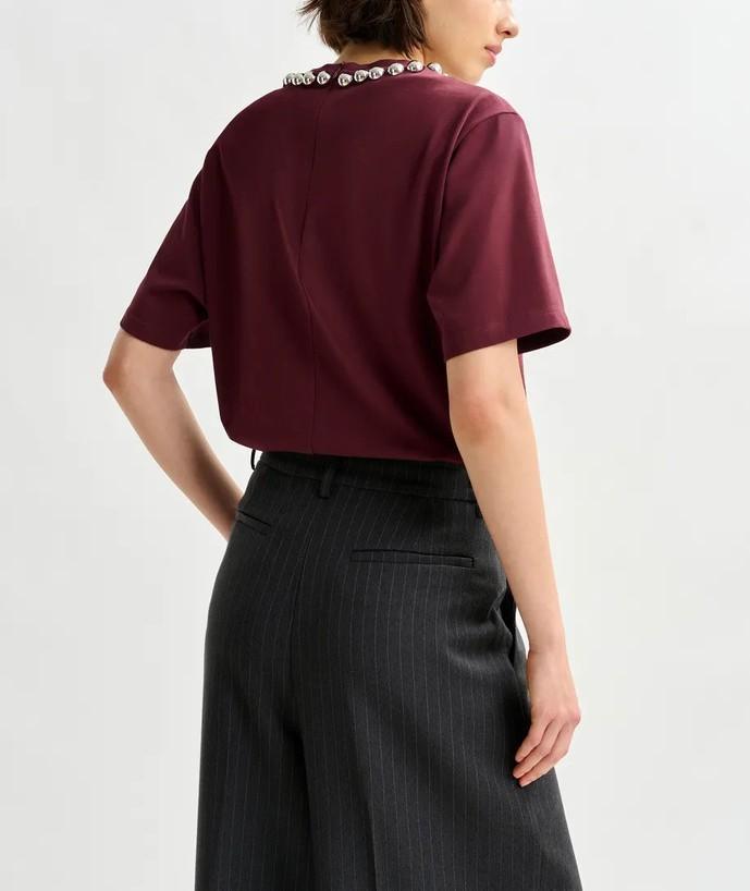 T-shirt Intenso bordò INTENSO MAUVE ESSENTIEL ANTWERP