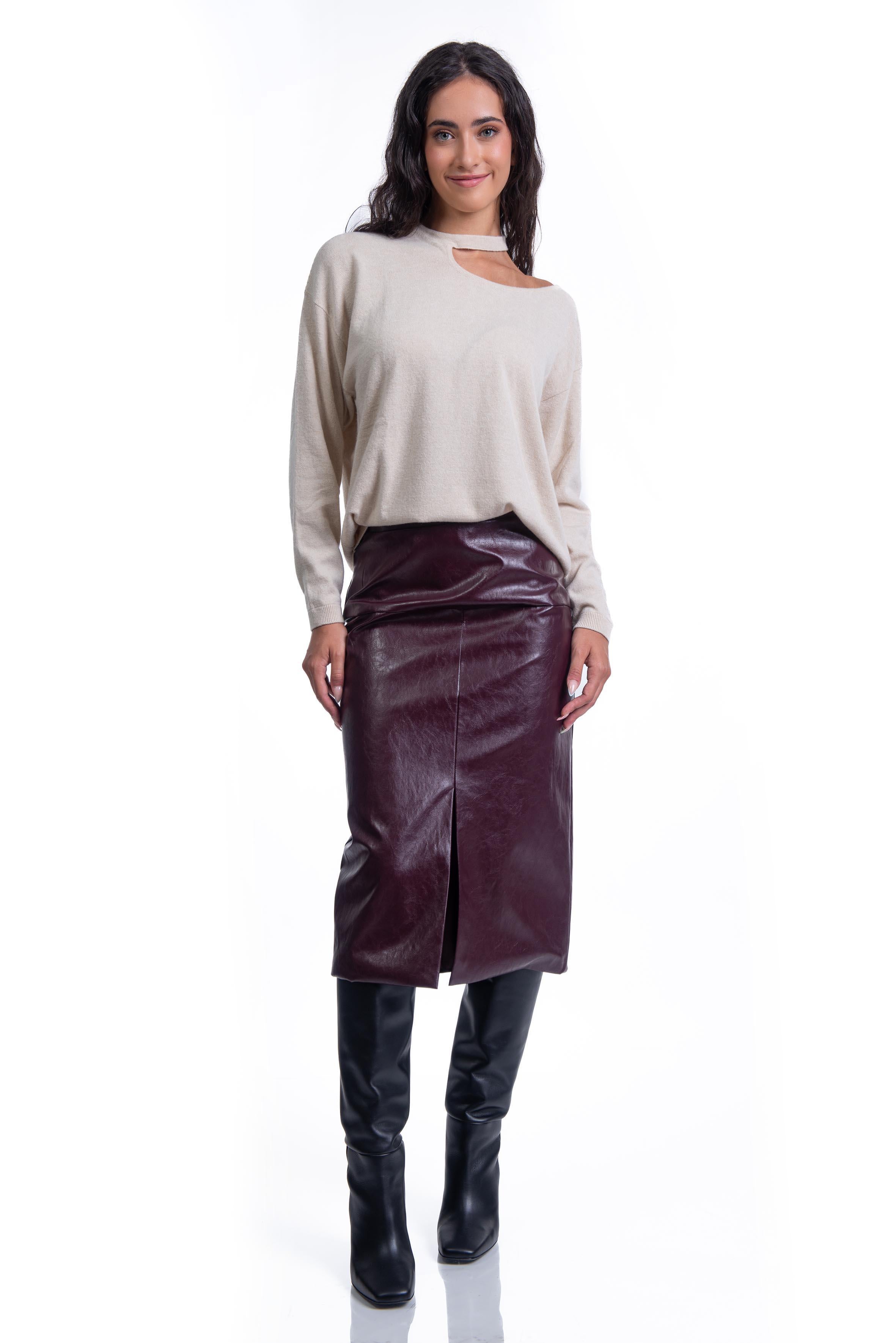 Maglia panna cut-out<BR/><BR/><BR/> 32002 P FEDERICA TOSI