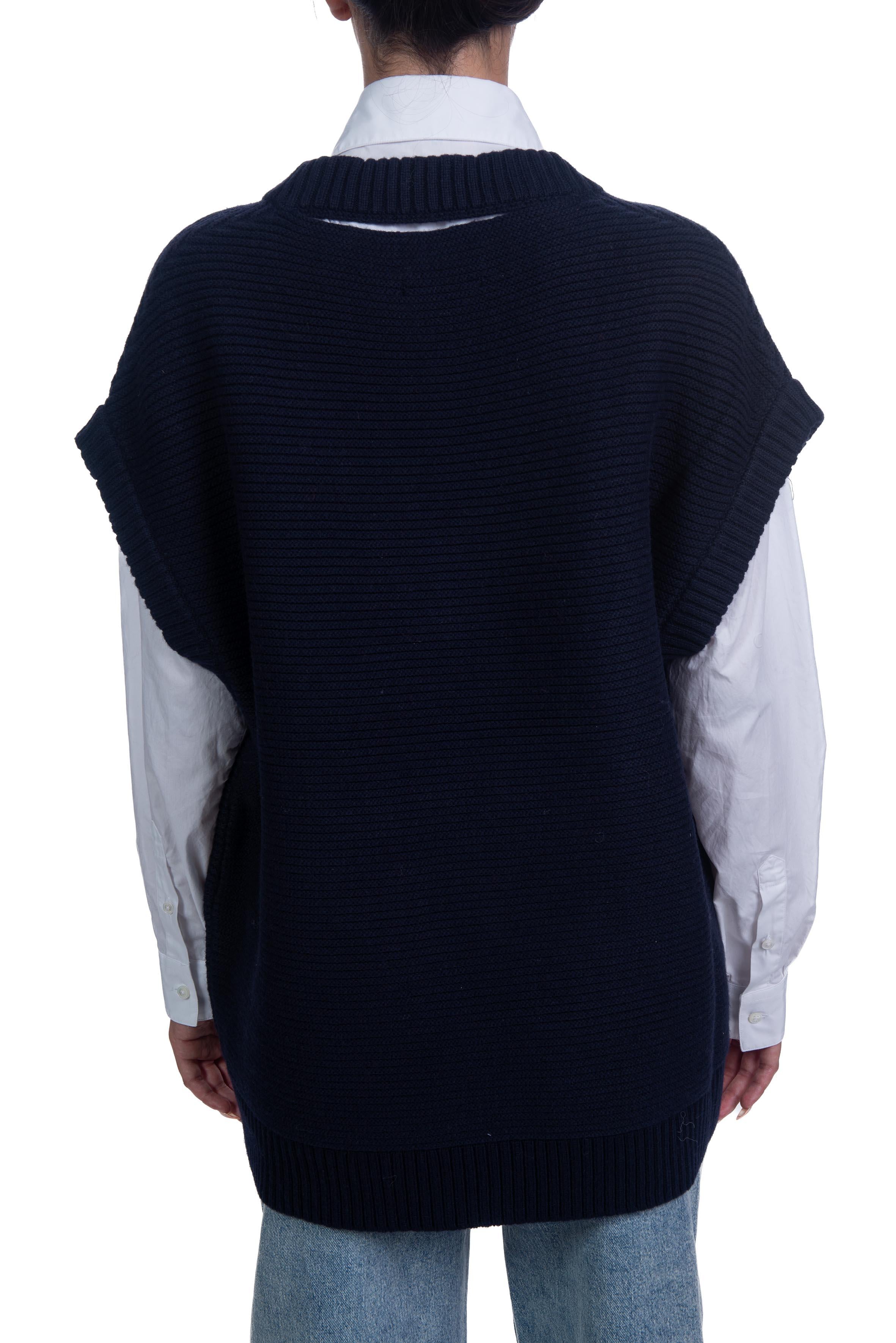 Gilet Glove in lana con scritte<BR/> GLOVE B ESSENTIEL ANTWERP