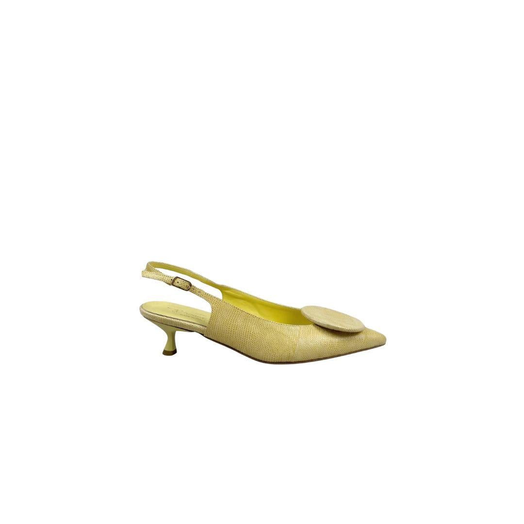 Slingback giallo pastello 506 GIALLO BIANCA DI