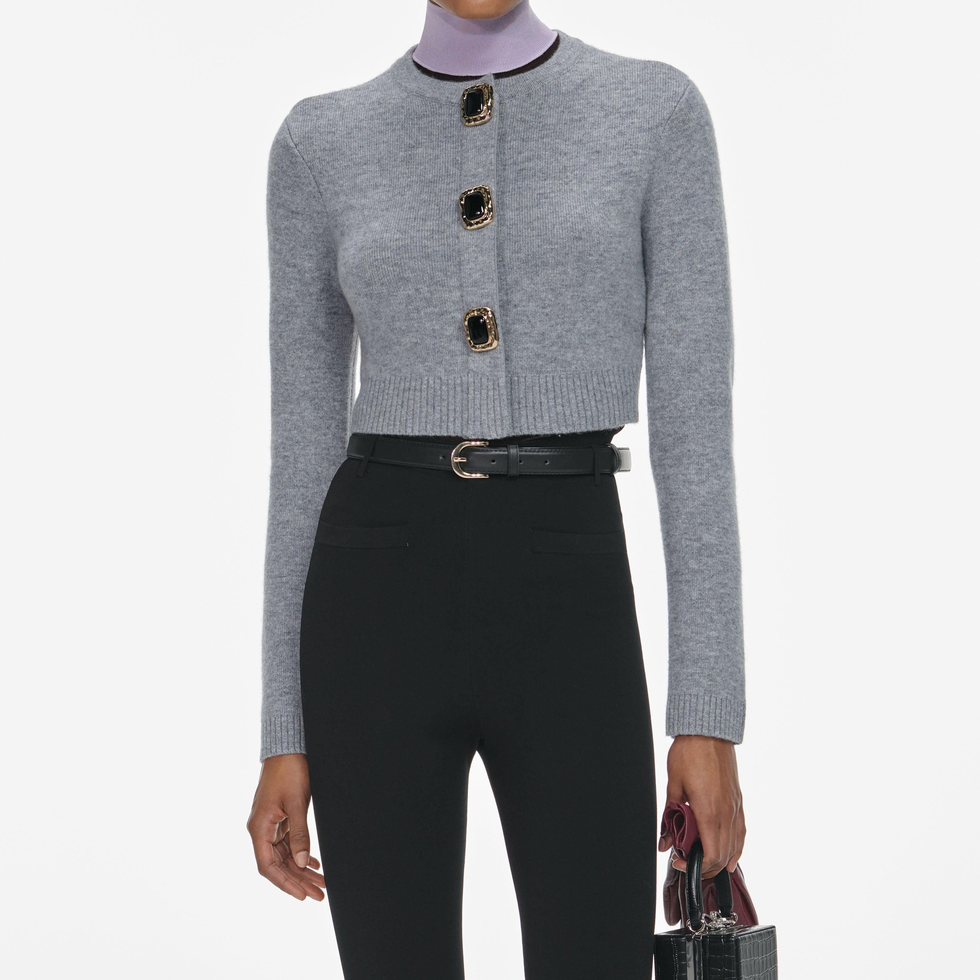 Cardigan in lana 018C GREY SELF PORTRAIT