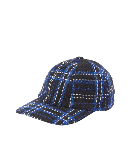 Cappello da baseball nero in tweed maxi check 3741MDL12 B MSGM