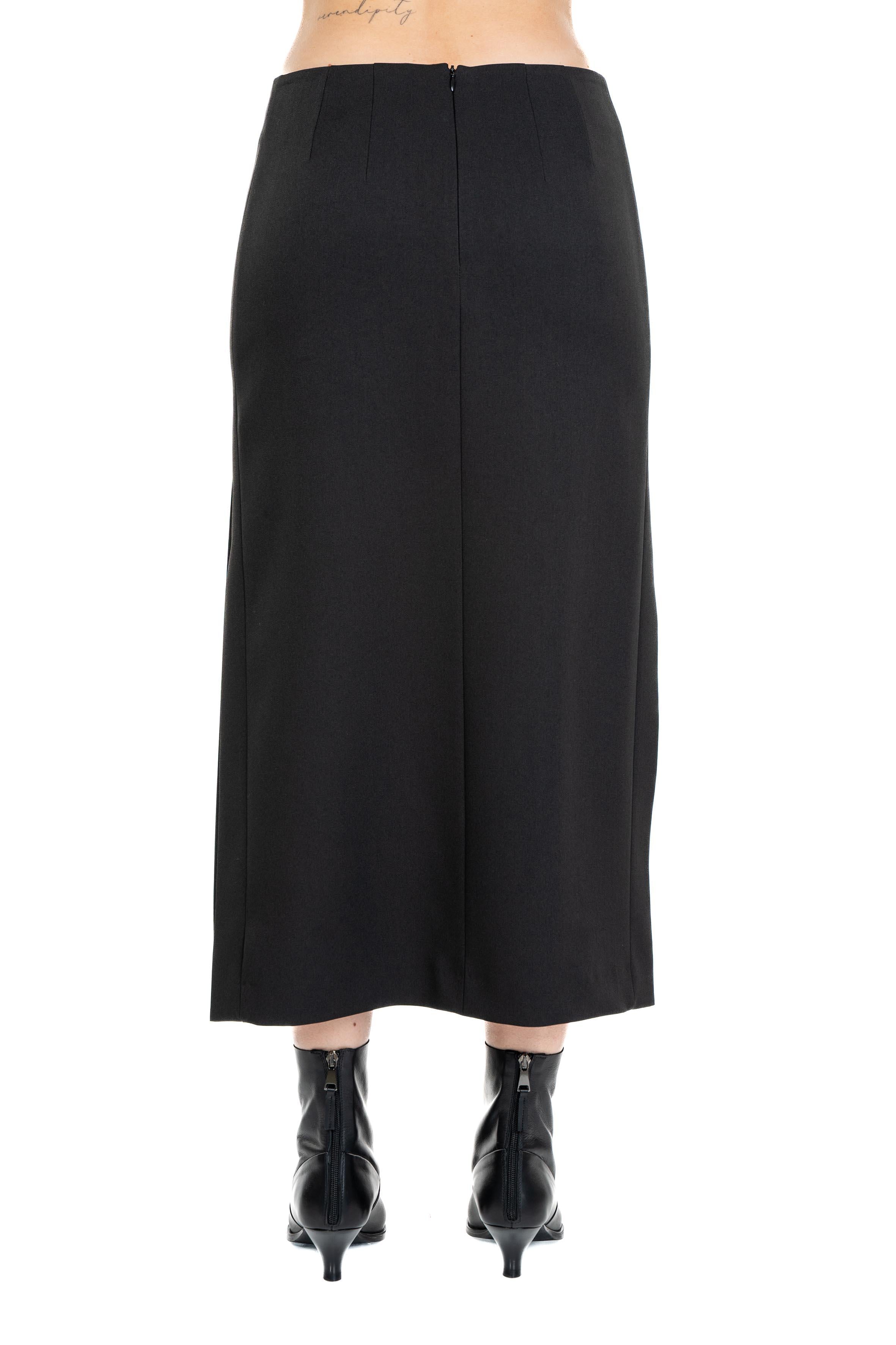 Gonna longuette nera con spacchi 4699 4334 BLACK ALICE MILLER
