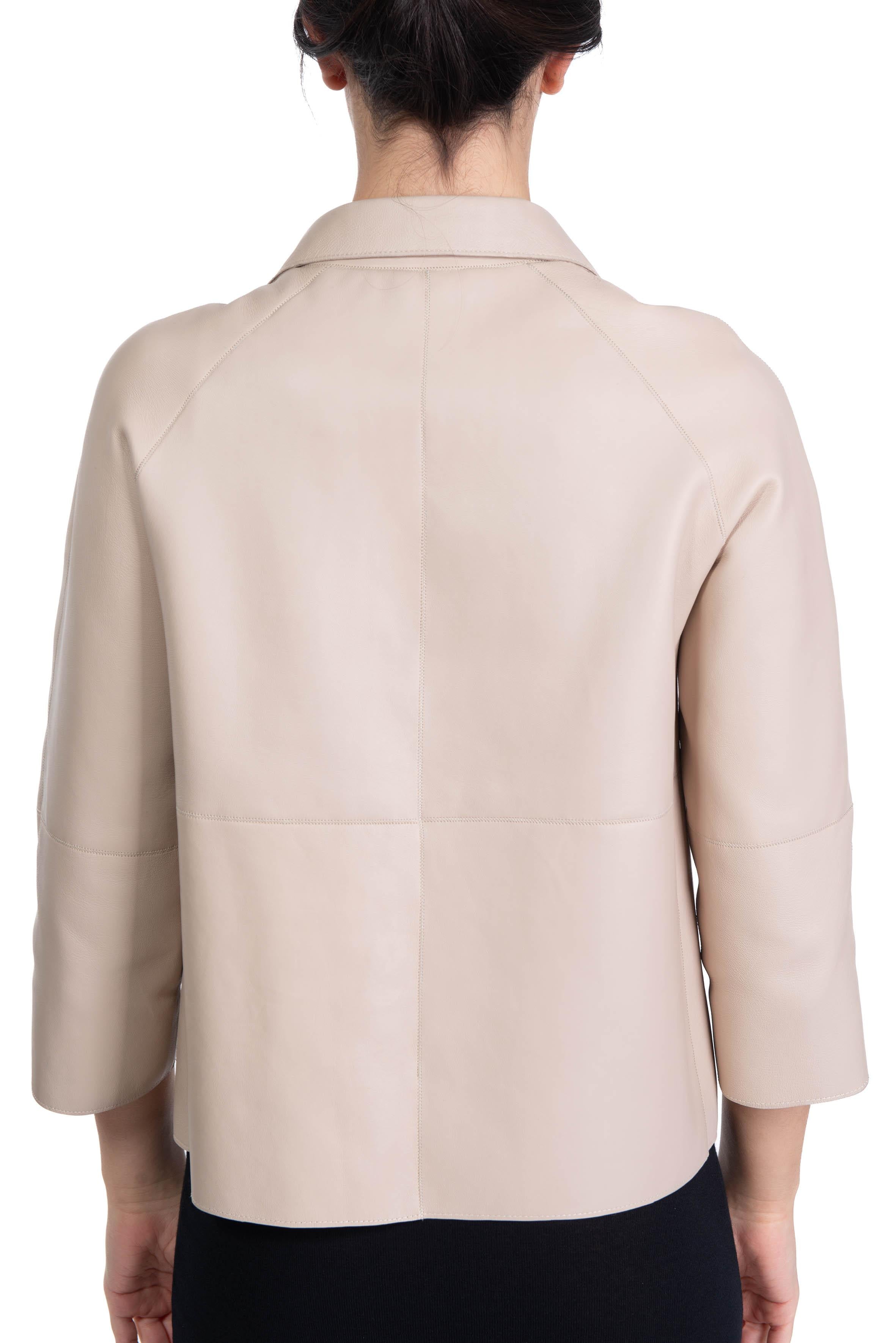 Giacca Loren corta in pelle reversibile latte LOREN REVERSIBILE LATTE THE JACKIE LEATHERS