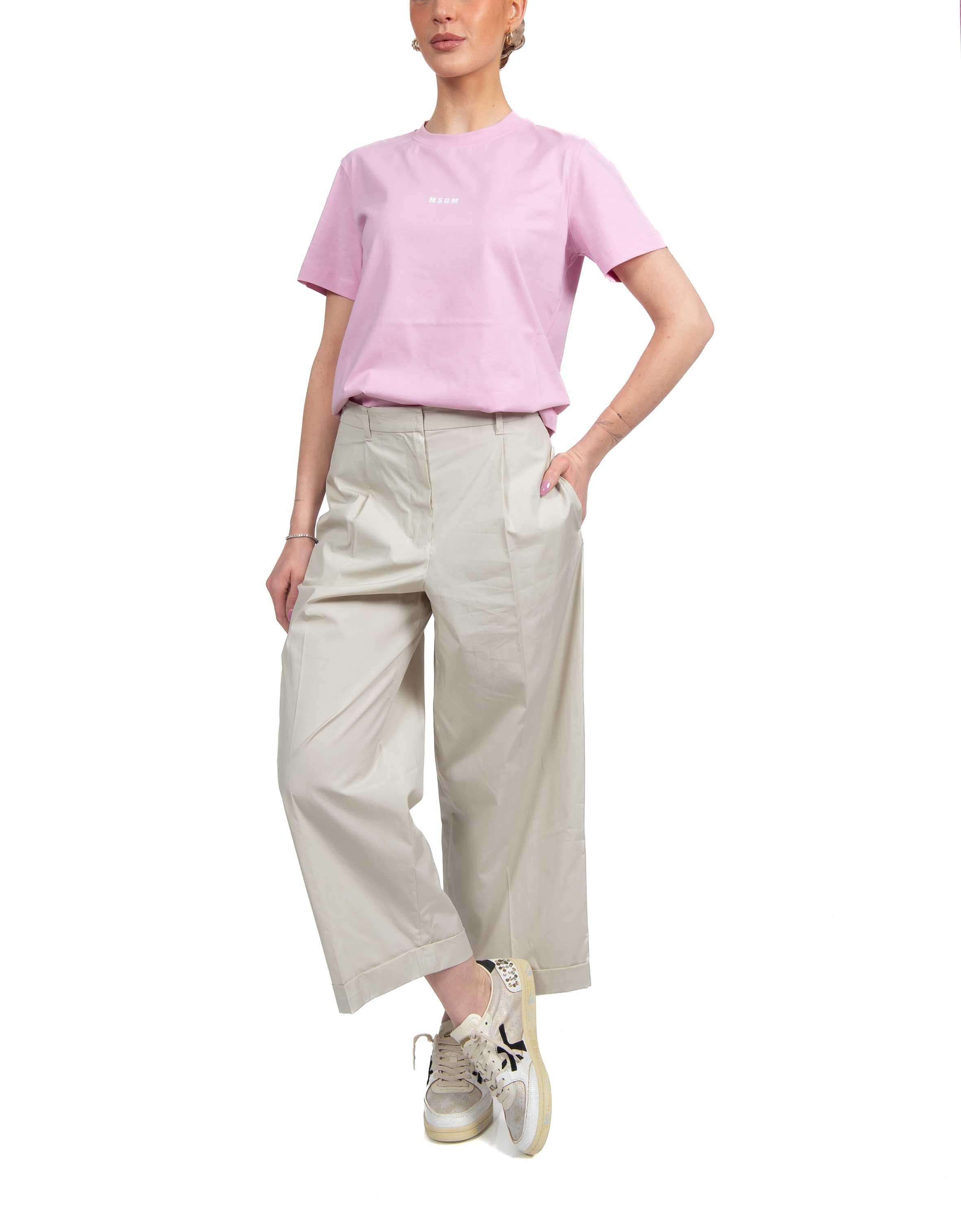 T-shirt logo MSGM rosa 2000MDM500 PINK MSGM