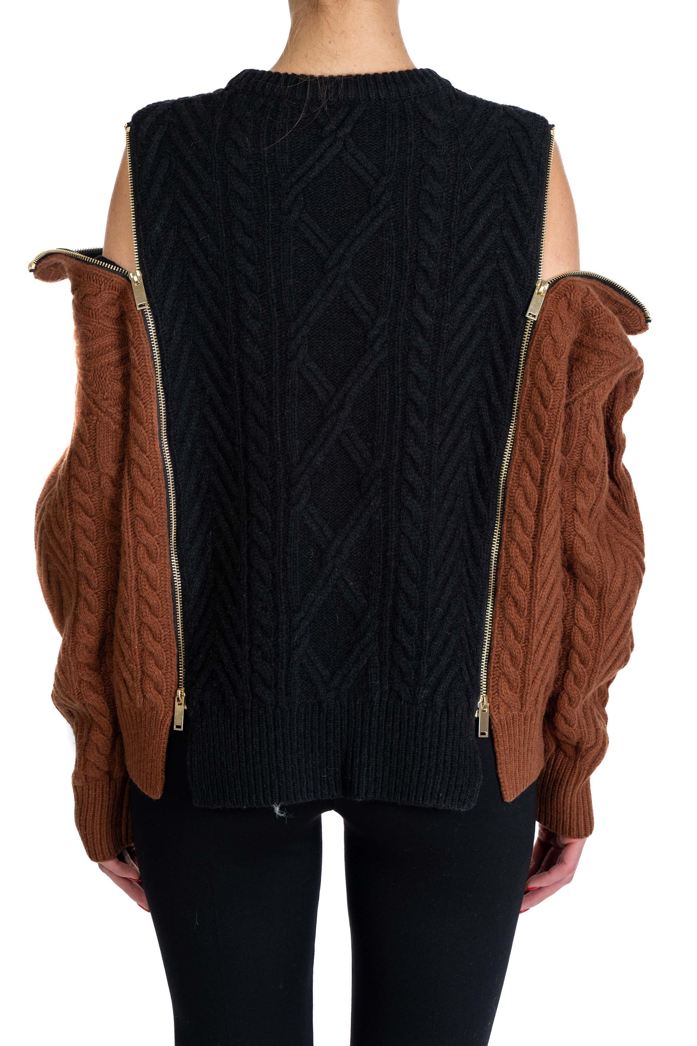 Maglia Leonor con zip sulle spalle LEONOR S5WB21 ANTRACITE SEMICOUTURE