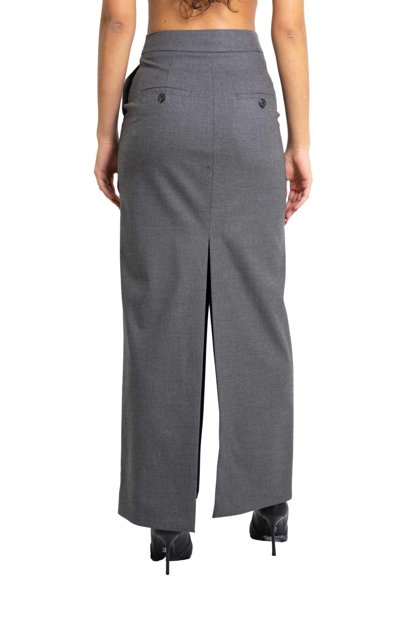 Gonna lunga grigia con spacco centrale 4238 4178 G ALICE MILLER