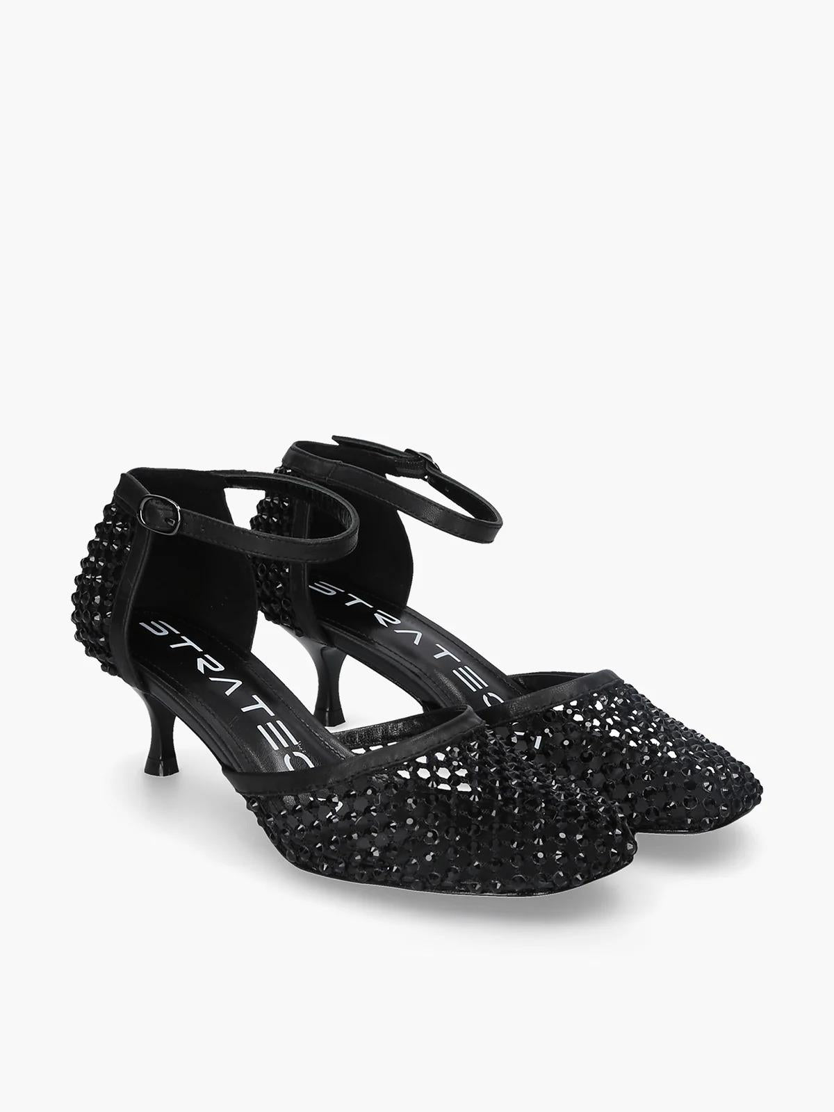 Scarpe con strass nero R15 N STRATEGIA