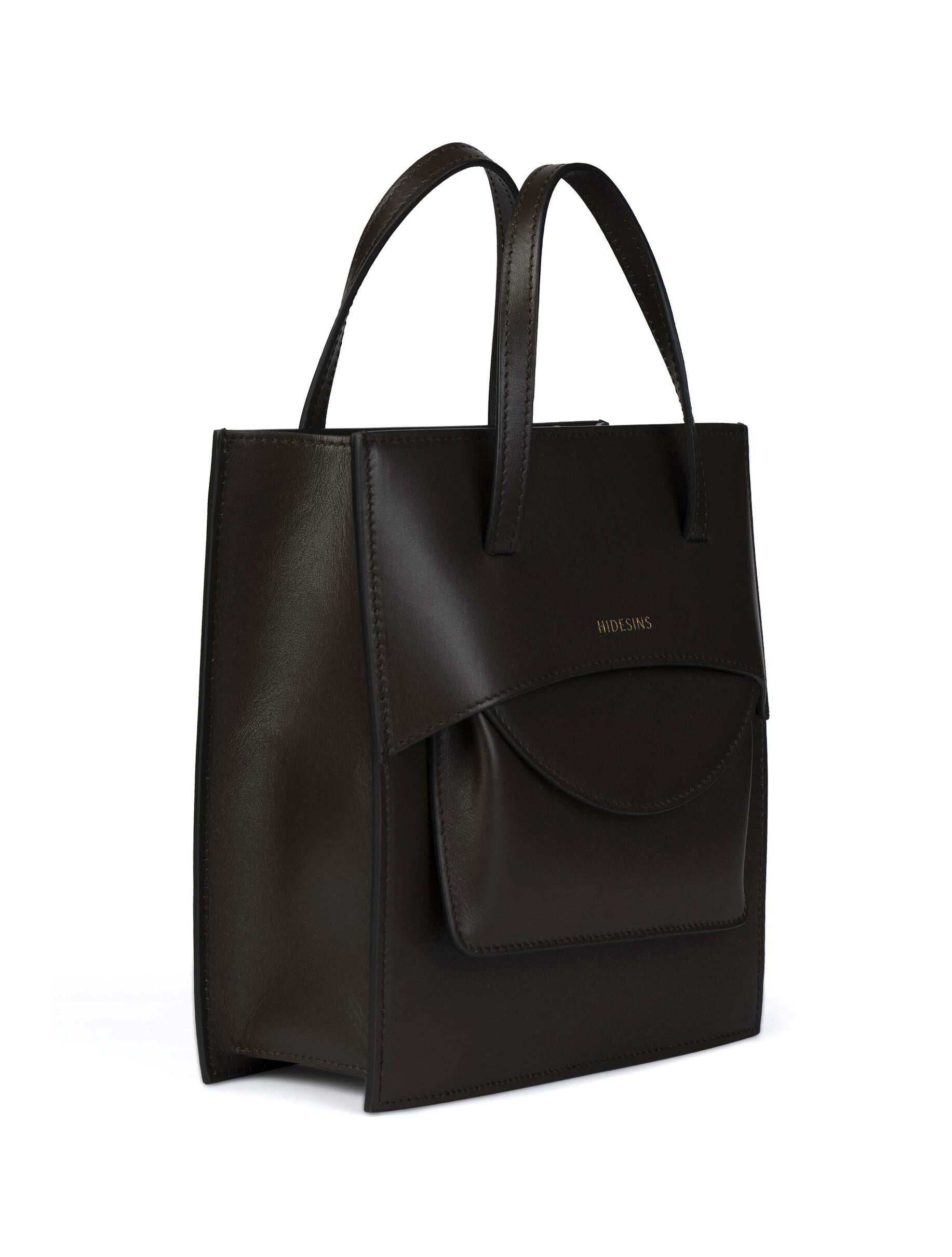 Borsa Flap J mini testa di moro FLAP J MINI PREMIER DARK BROWN HIDESINS