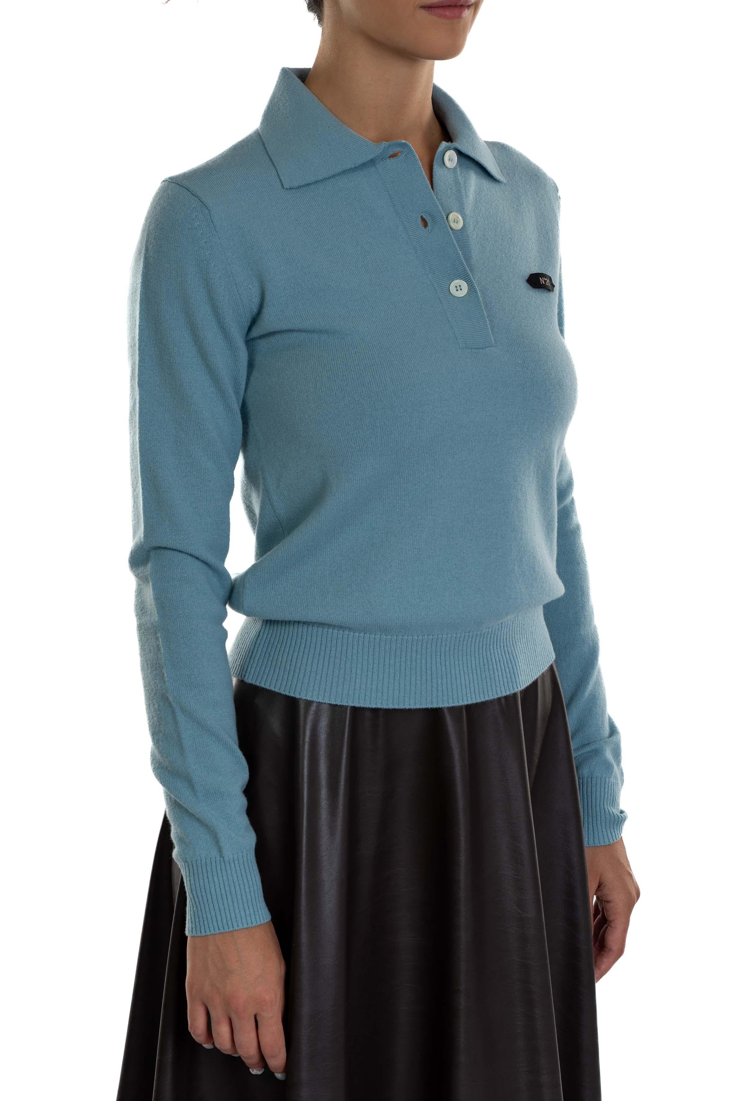 Maglia in lana celeste A038 6307 N° 21