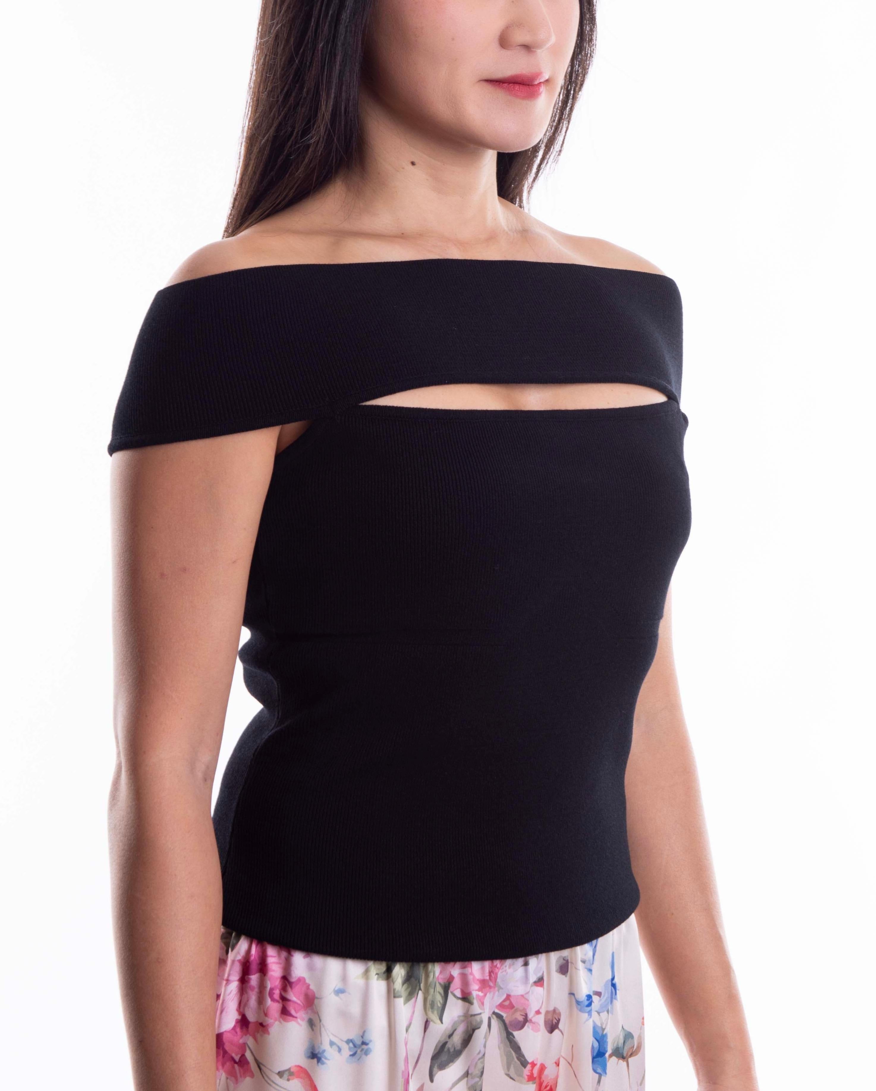 Top in maglia nero MK128 N FEDERICA TOSI