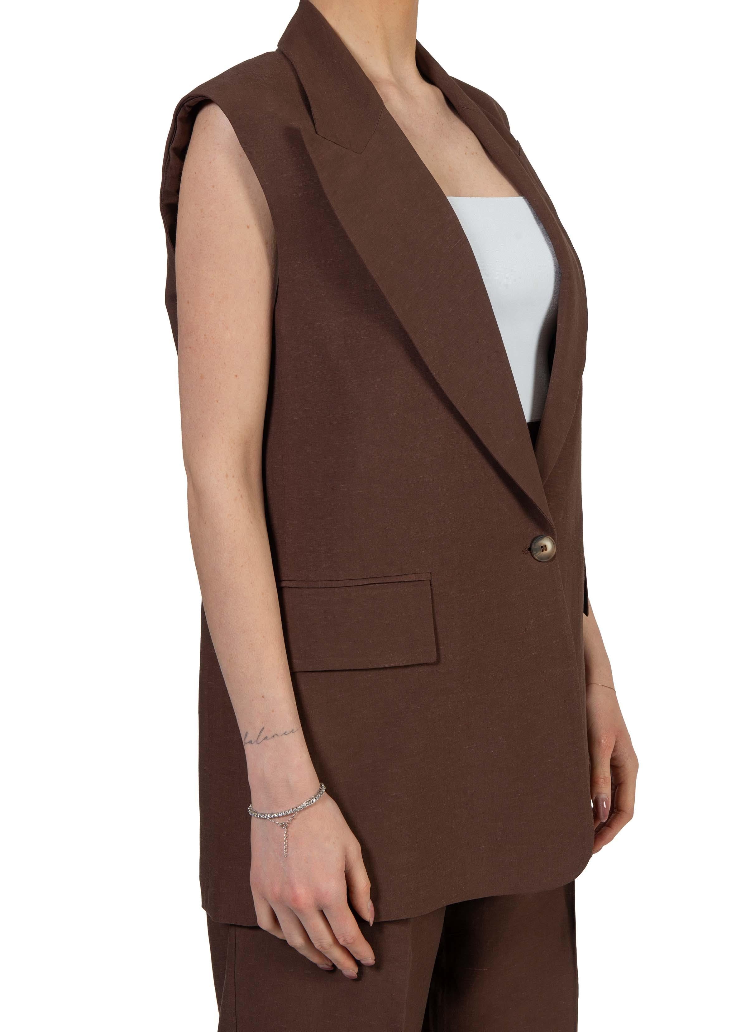 Gilet smanicato cioccolato 3798 2973 CIOCCOLATO ALICE MILLER