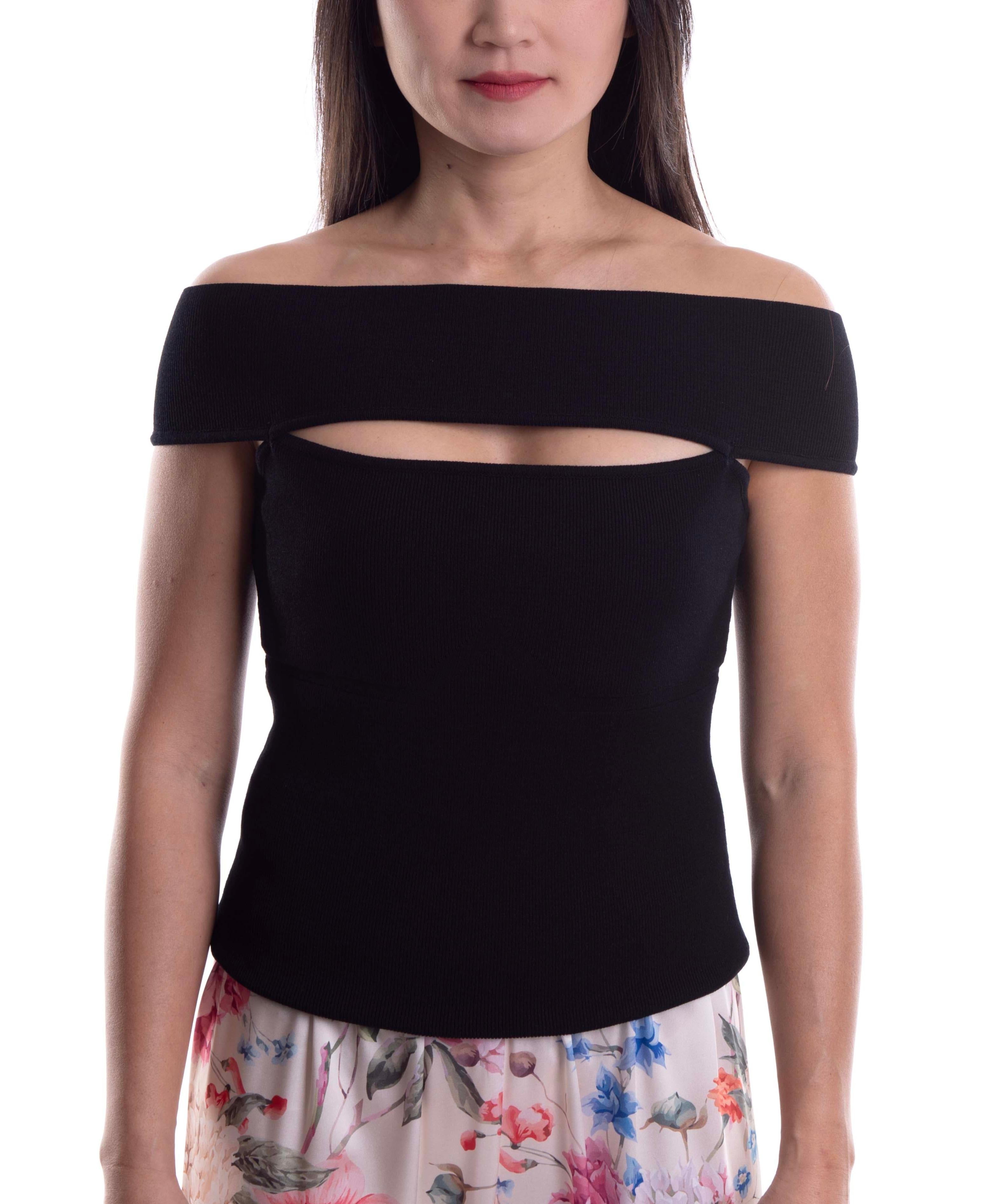 Top in maglia nero MK128 N FEDERICA TOSI