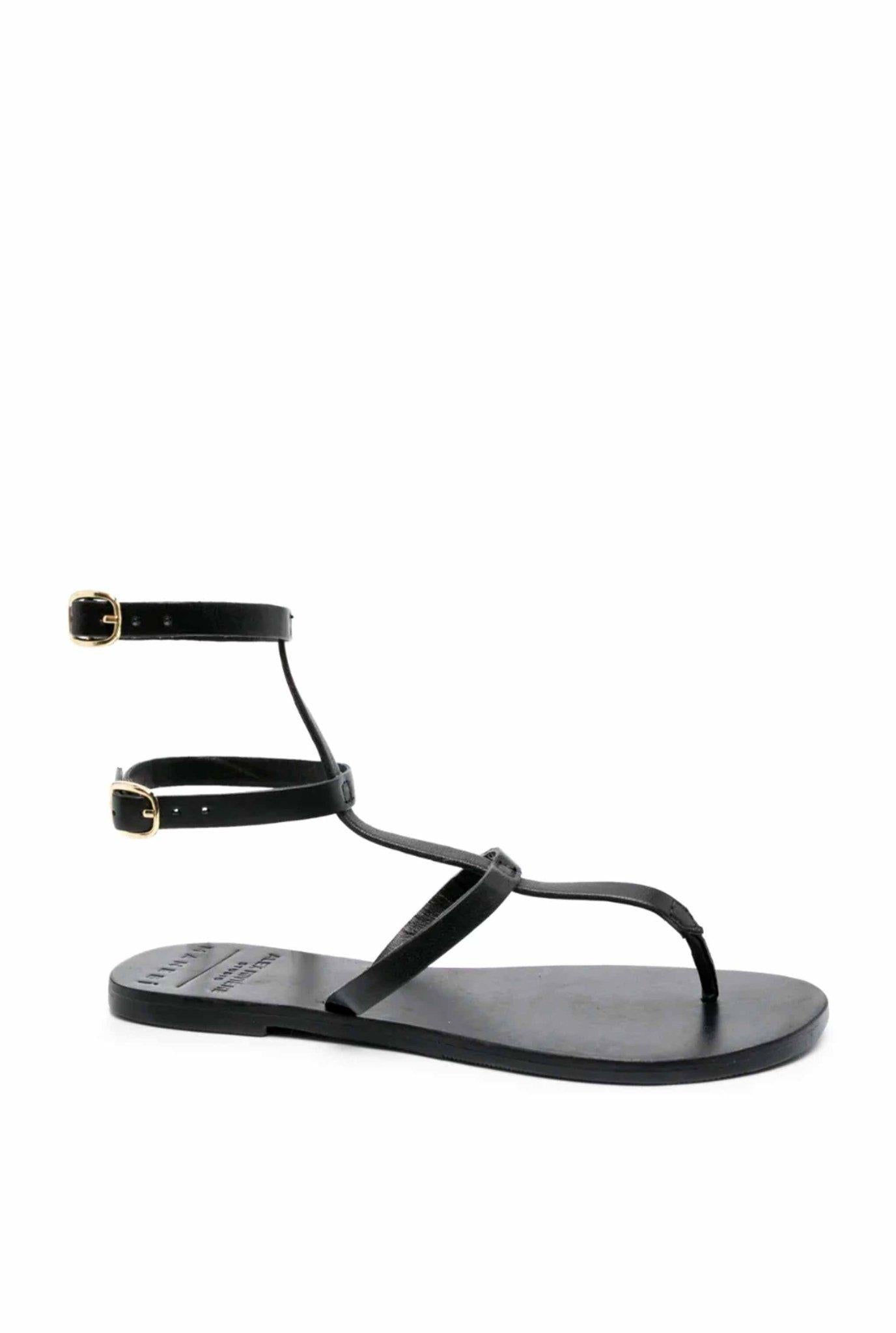 Sandali gladiatore Triomphe in pelle nera GLADIATOR N MANEBI