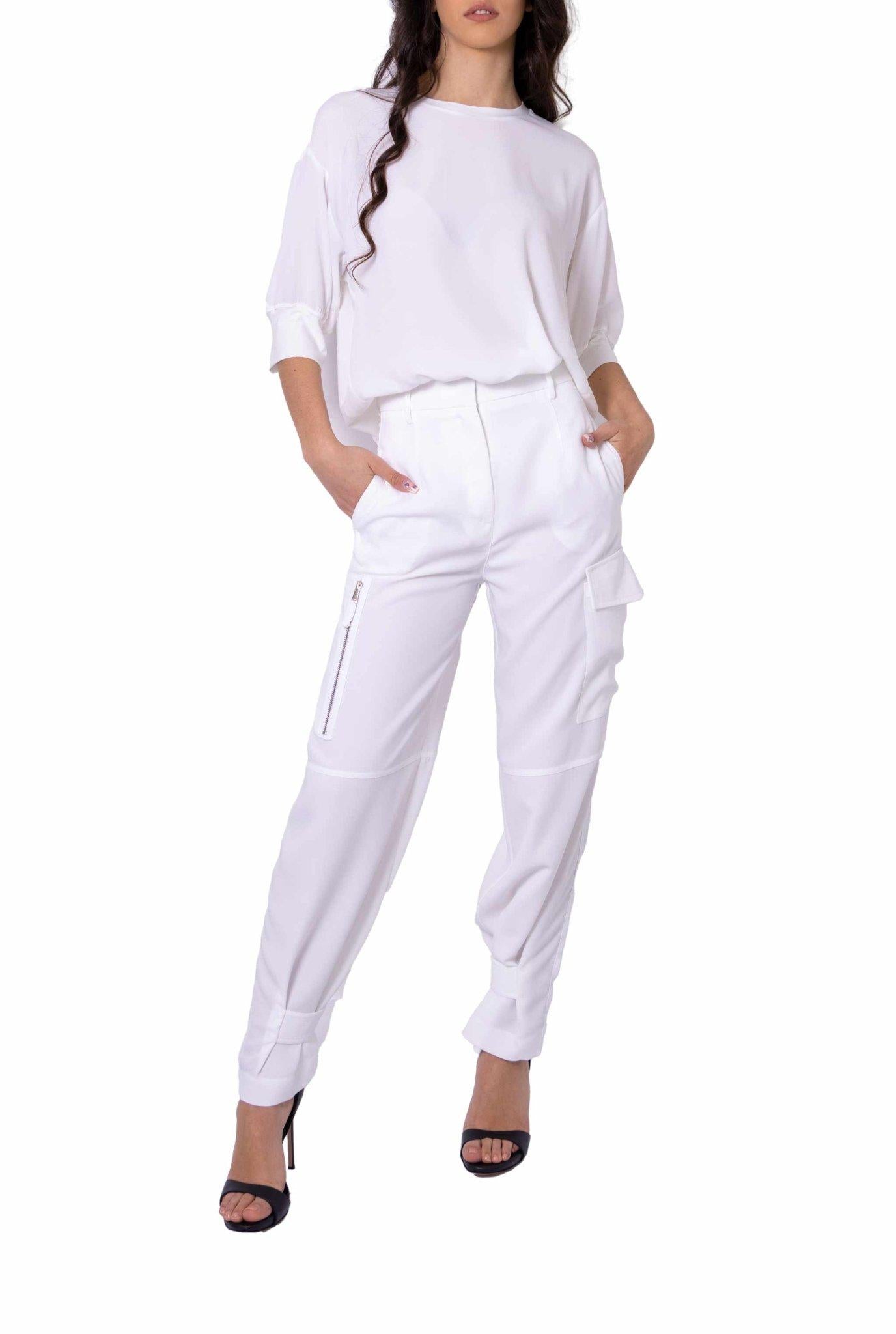 Pantalone cargo bianco<BR/> 3801 4203 B ALICE MILLER