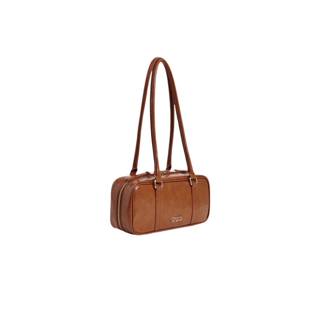 Borsa baguette a tracolla lucida cuoio IZODIAC CINNAMON ESSENTIEL ANTWERP