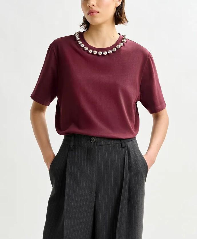 T-shirt Intenso bordò INTENSO MAUVE ESSENTIEL ANTWERP