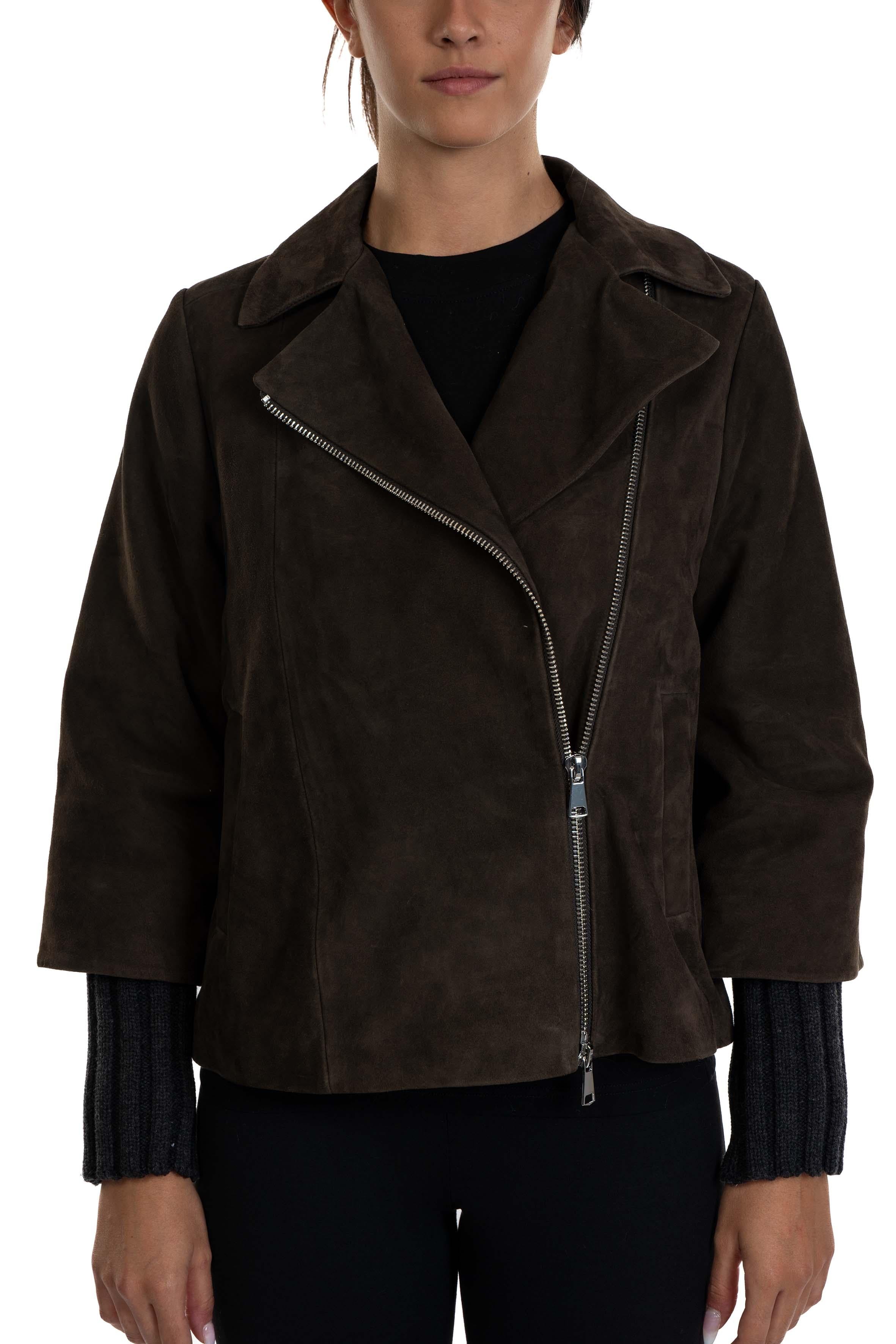 Chiodo Gemini in camoscio GEMINI SUEDE MOKA THE JACKIE LEATHERS