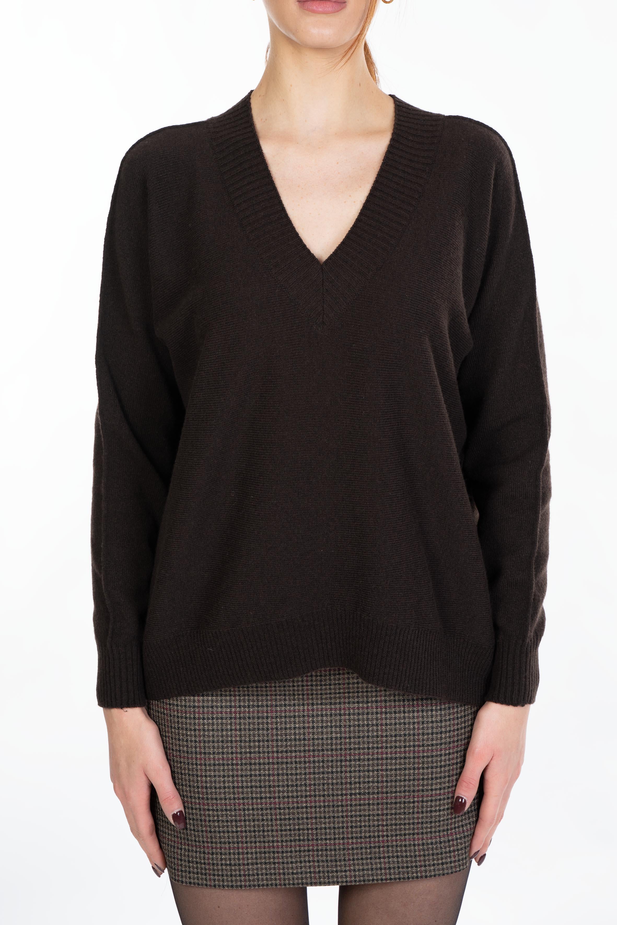 Maglia scollo a V 61159 WENGE D.EXTERIOR