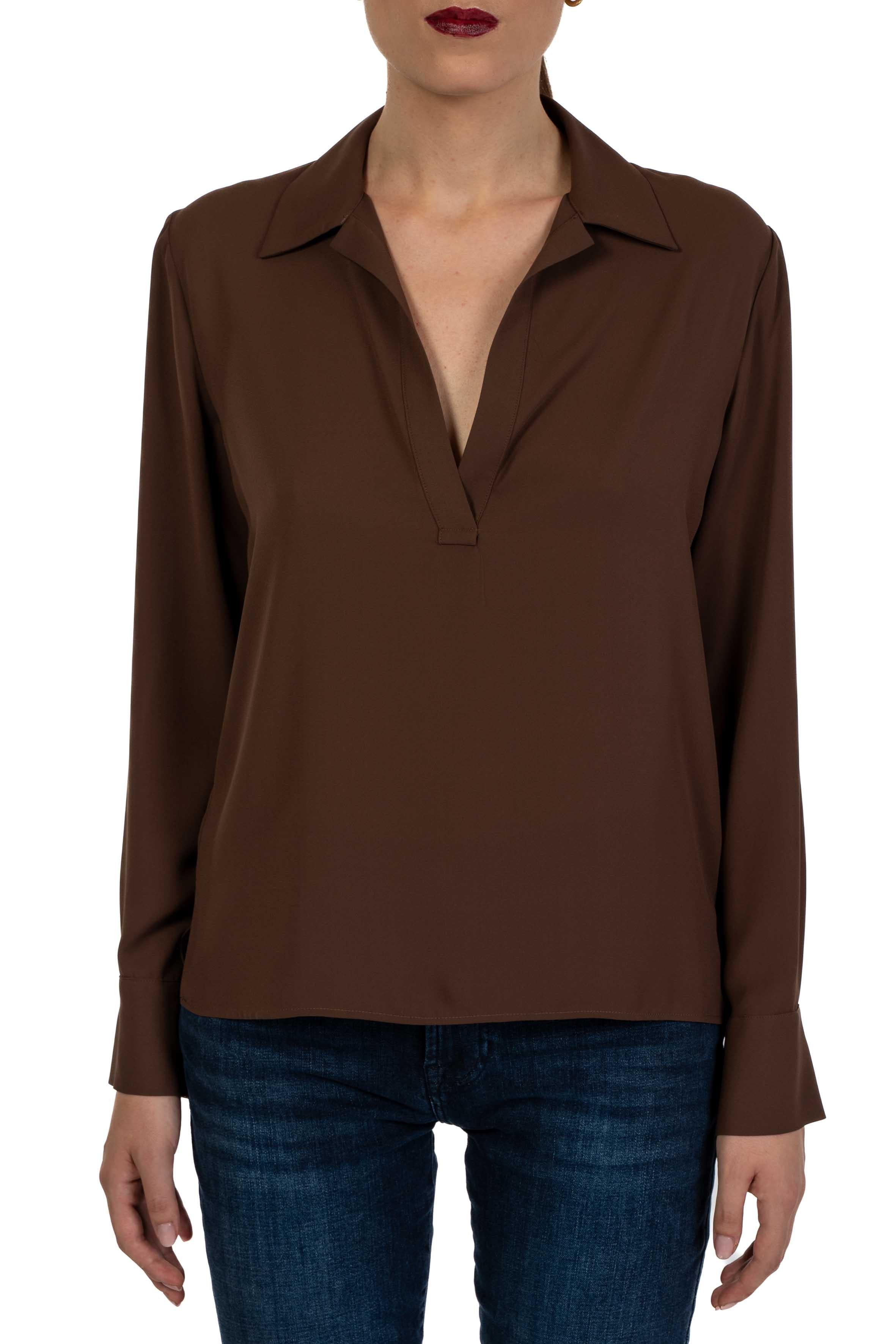 Blusa scollo a V marrone 4287 4356 BROWN ALICE MILLER