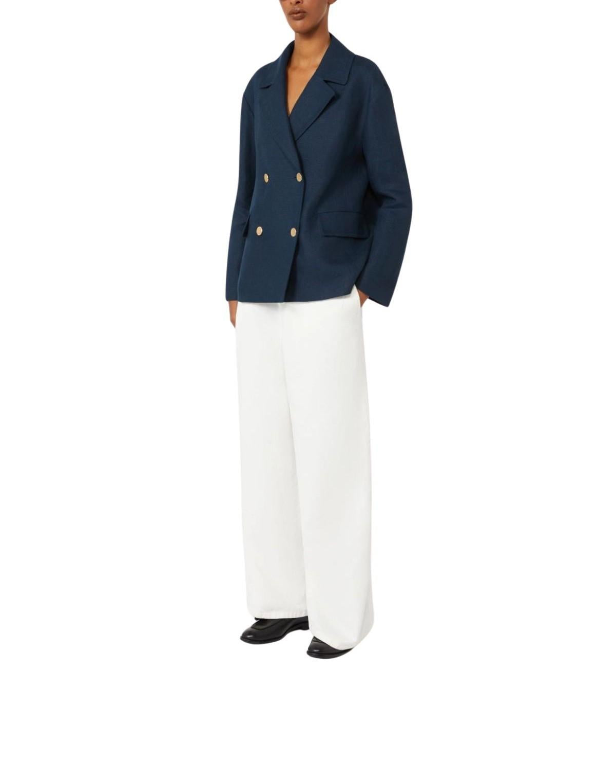 Pantalone Aloa ampio in cotone e lino - Bianco ALOA 001 MAX MARA